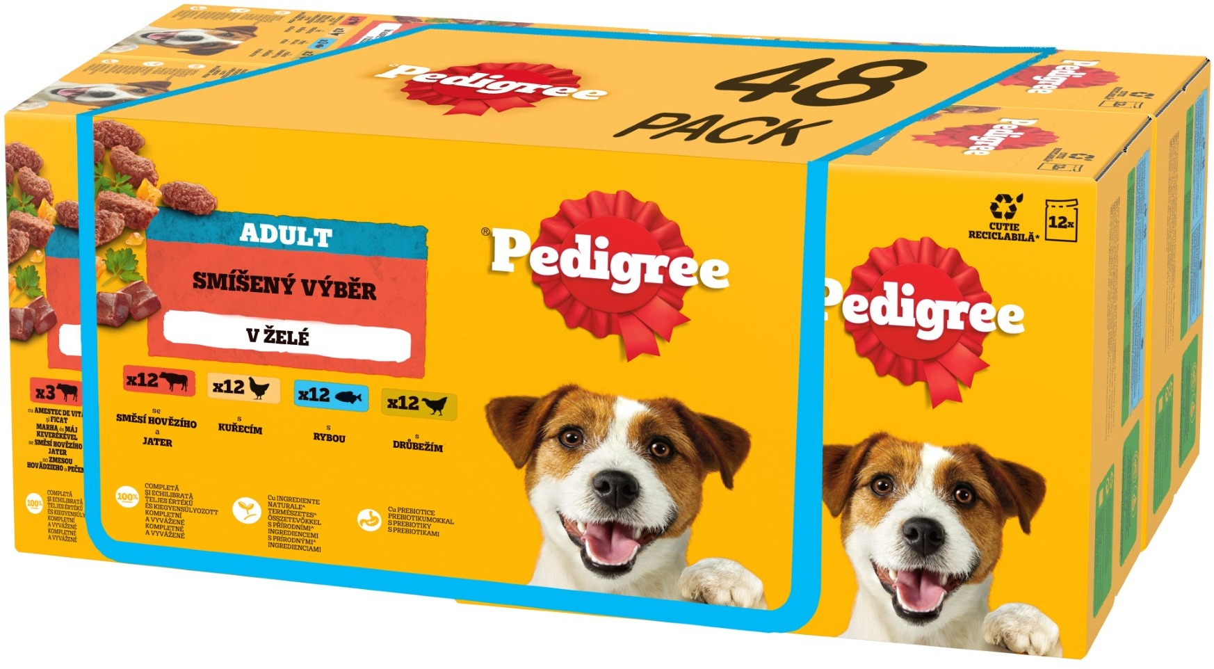 Pedigree kapsička mäsový výber v želé pre dospelých psov 48× 100 g