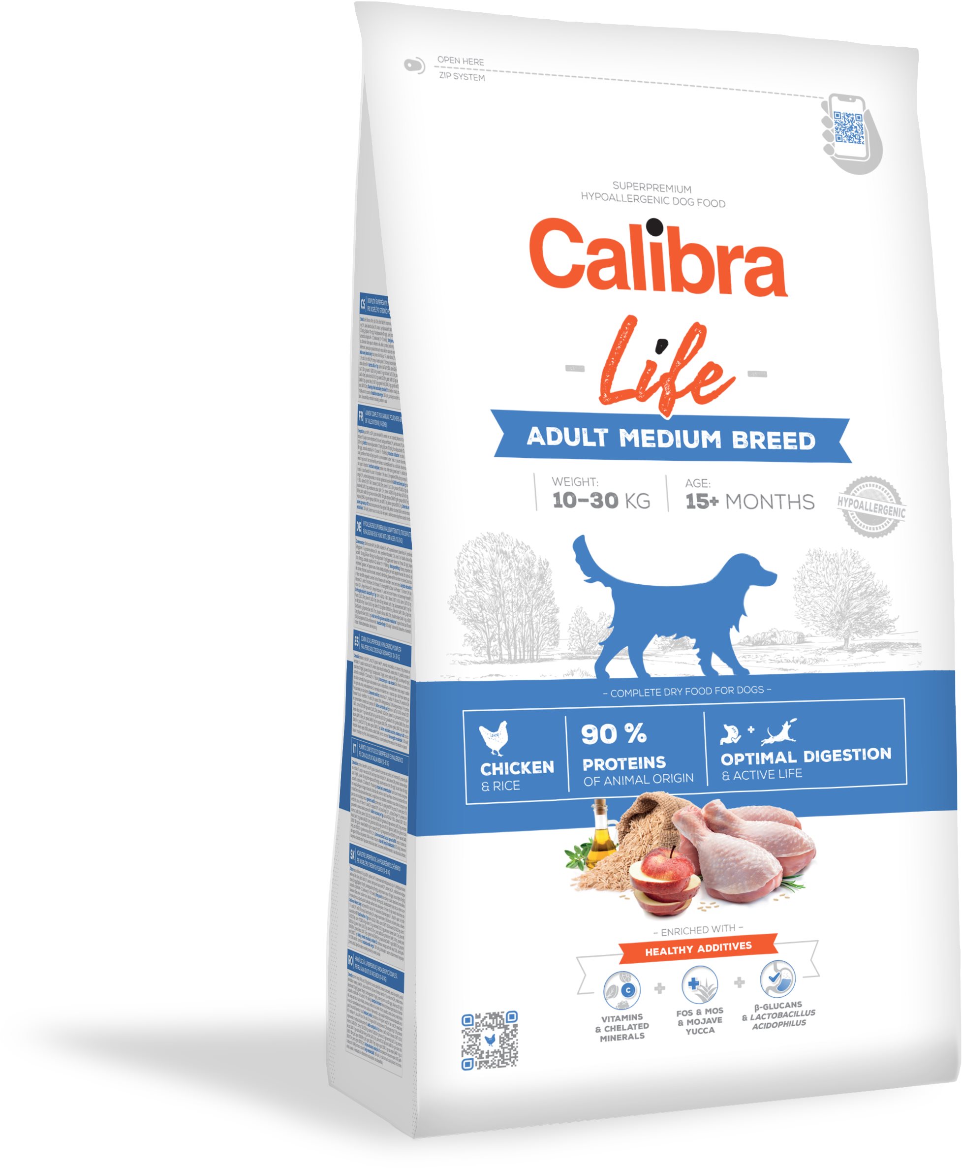 Calibra Dog Life Adult Medium Breed Chicken 12 kg