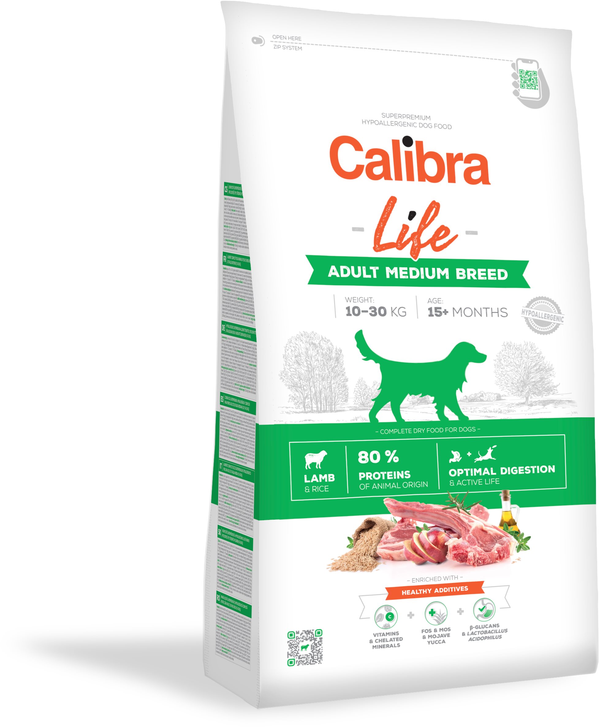 Calibra Dog Life Adult Medium Breed Lamb 12 kg