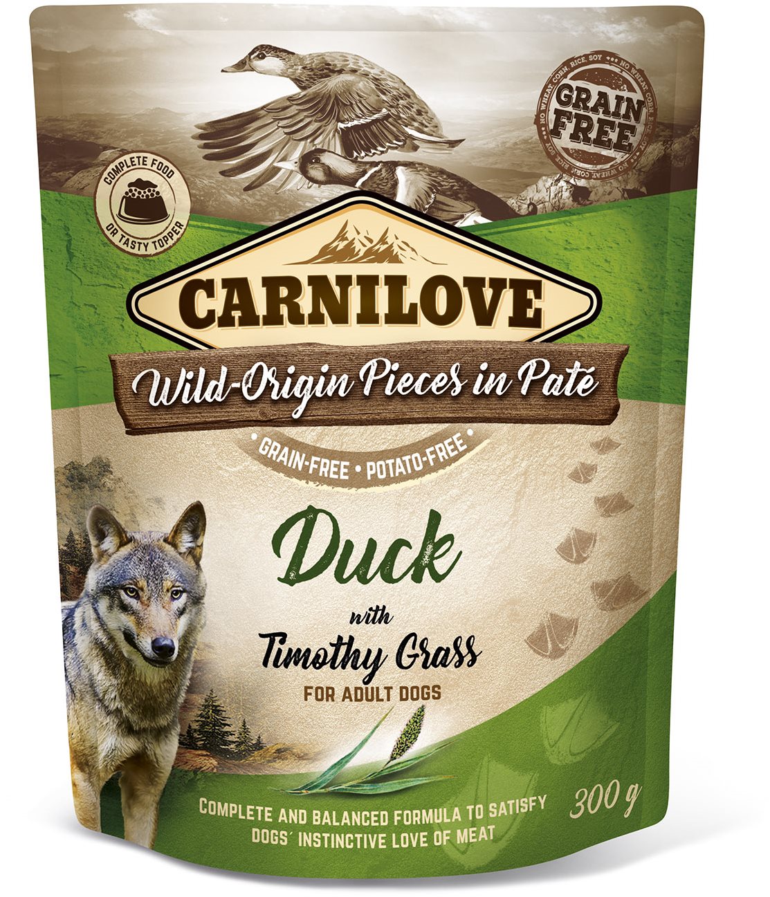 Carnilove Dog Pouch Paté Duck with Timothy Grass 300 g