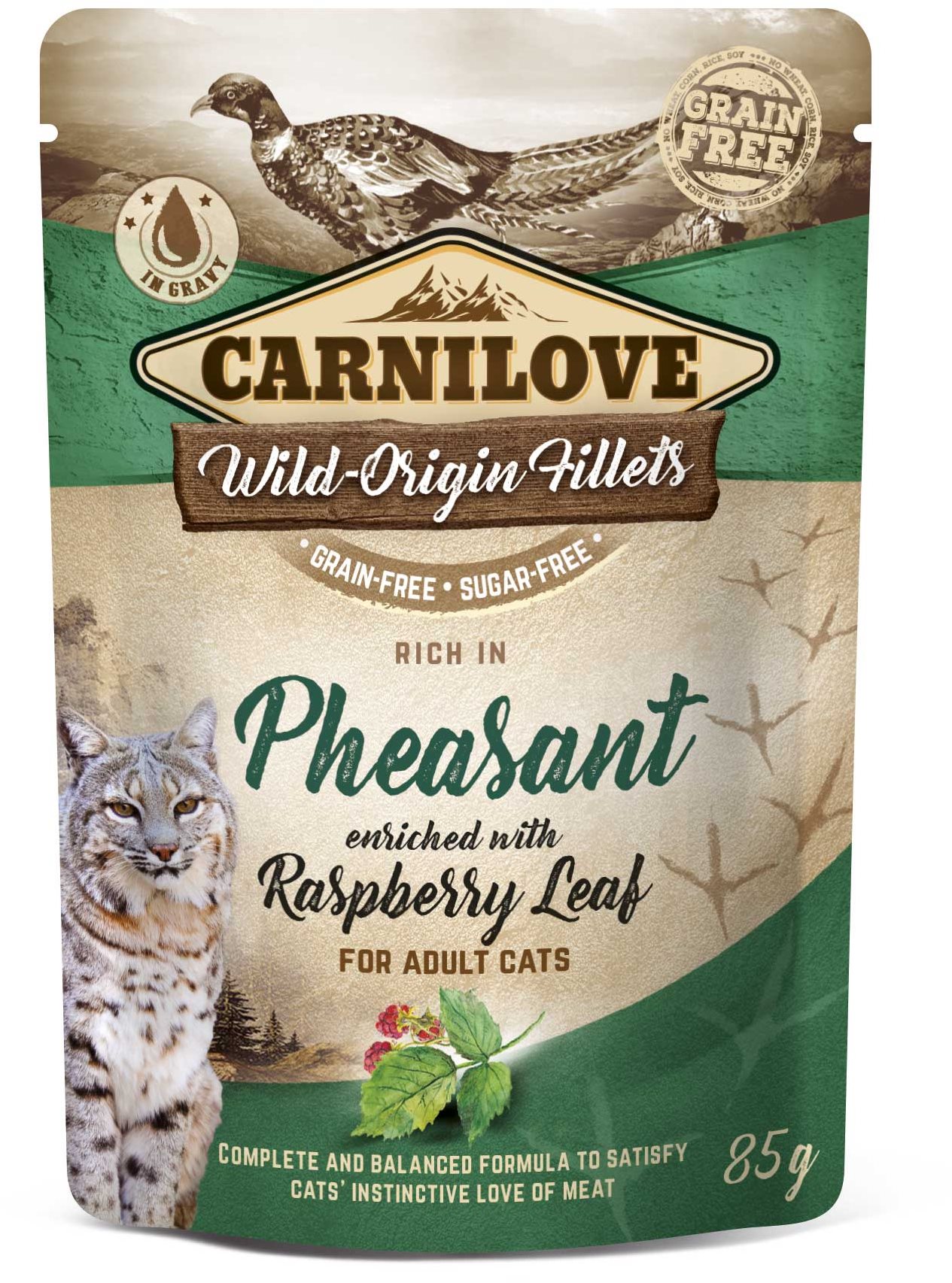 Carnilove Cat Pouch Rich in Pheasant Enriched with Raspberry Leaves 85 g