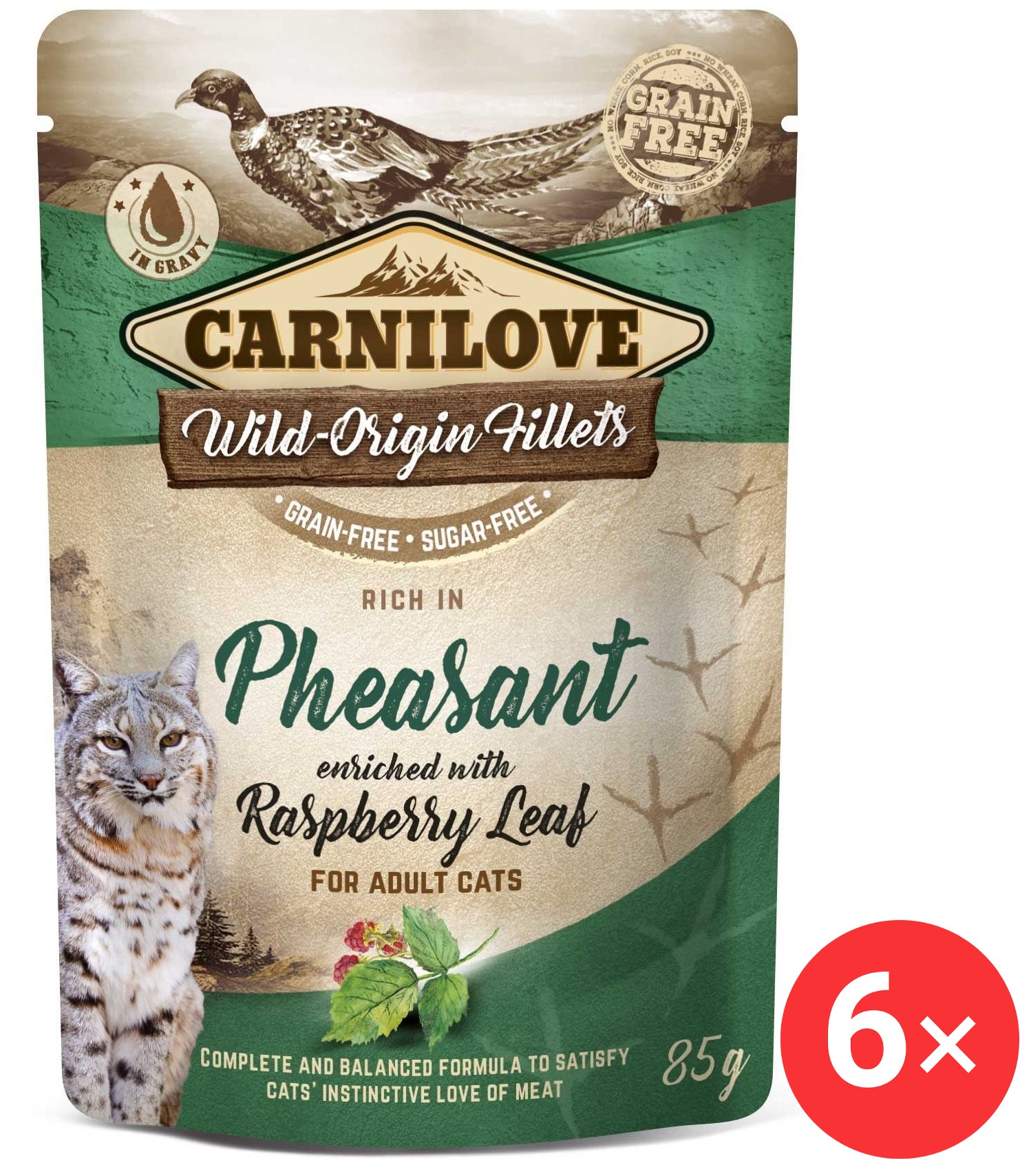 Carnilove Cat Pouch Rich in Pheasant Enriched with Raspberry Leaves 6× 85 g