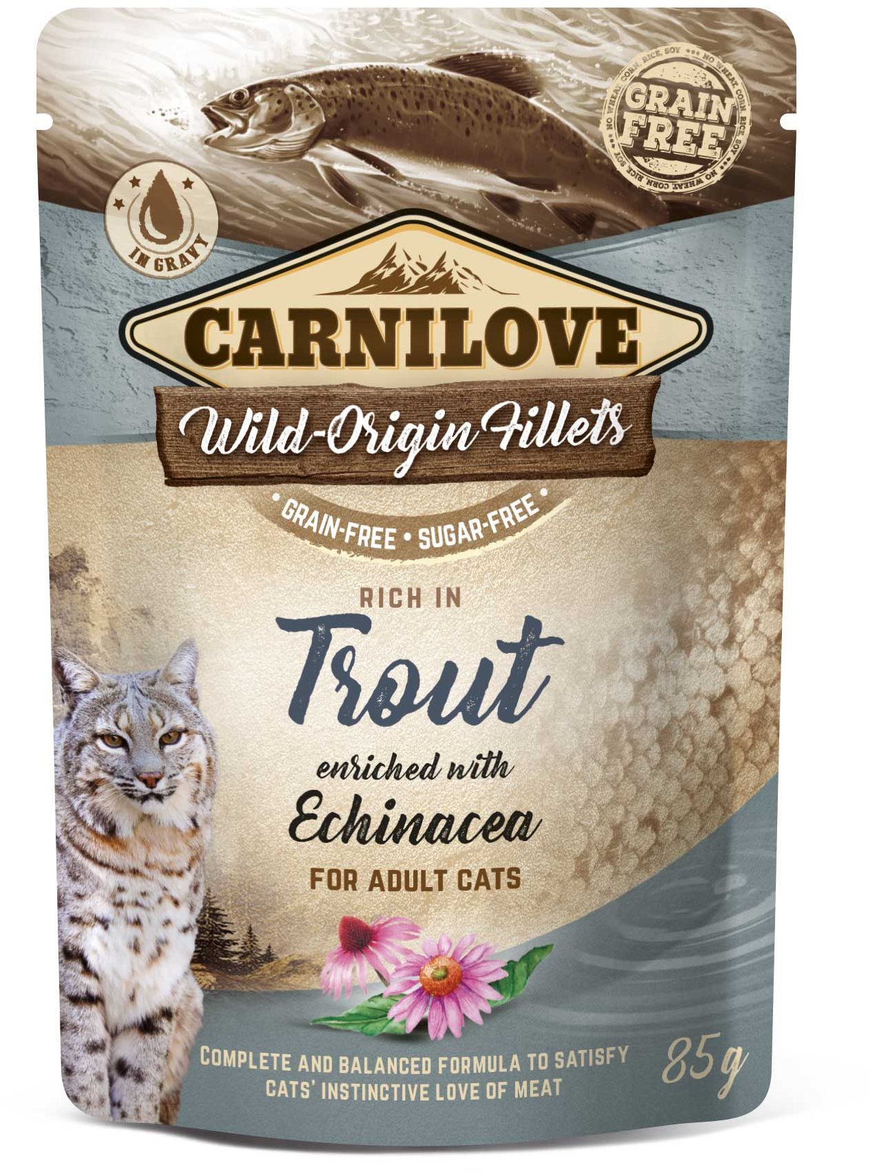 Carnilove Cat Pouch Rich in Trout Enriched with Echinacea 85 g