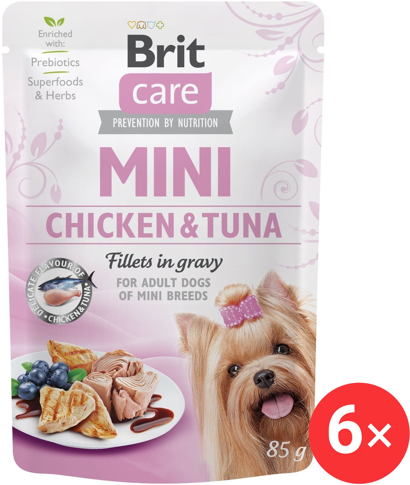 Brit Care Mini Chicken & Tuna Fillets in Gravy 6× 85 g