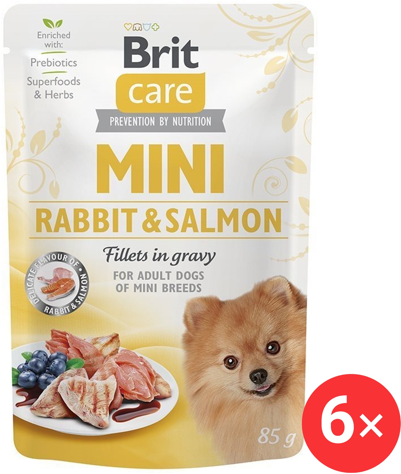 Brit Care Mini Rabbit & Salmon Fillets in Gravy 6× 85 g