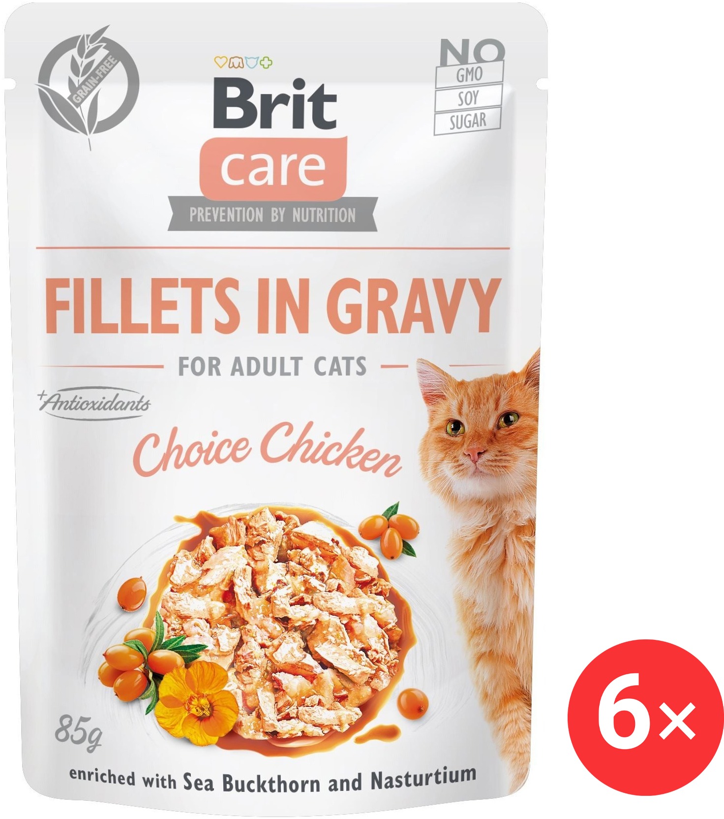 Brit Care Cat Fillets in Gravy Choice Chicken 6× 85 g