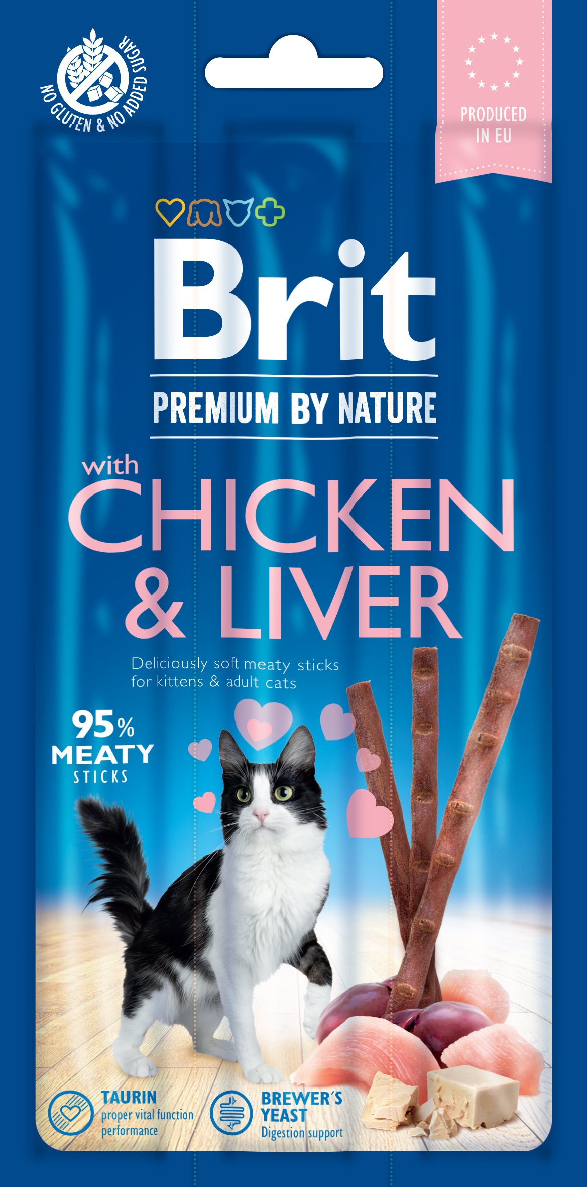 Brit Premium by Nature Cat Sticks with Chicken & Liver 3 ks