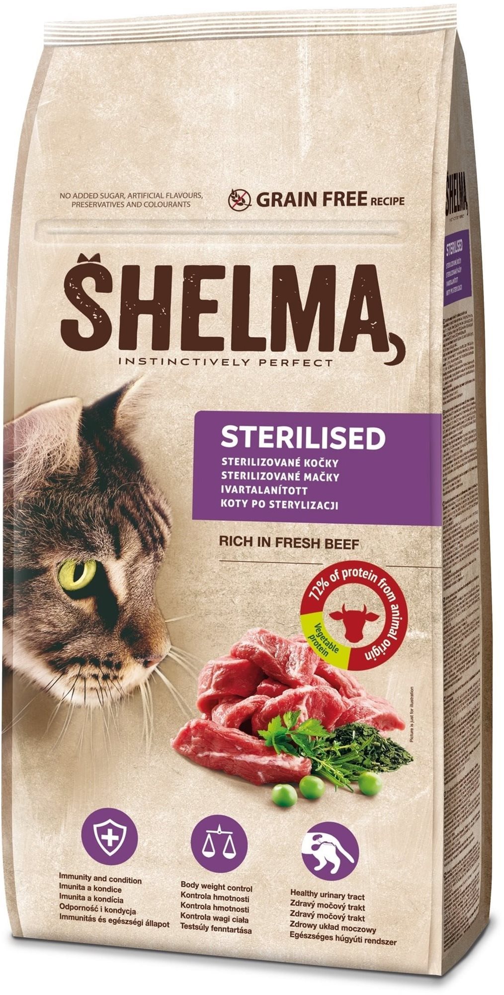 Shelma granule FM mačka sterilná hovädzie 8 kg