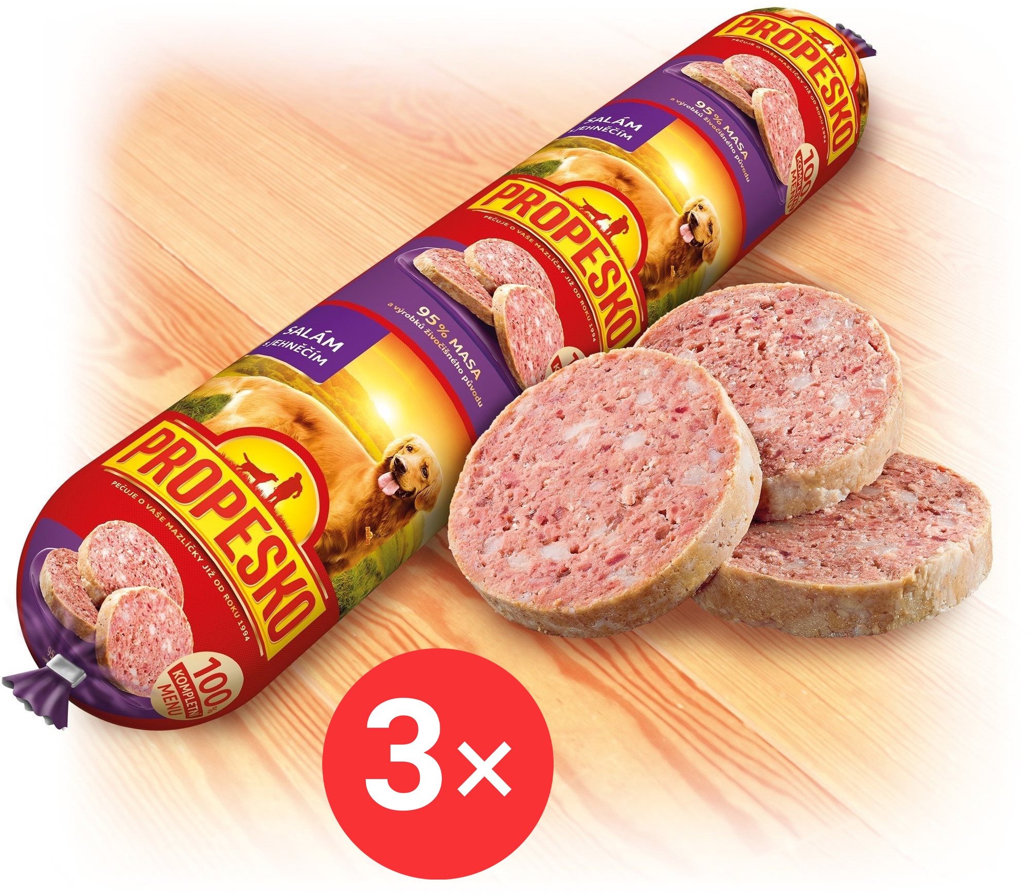 Propesko saláma pre psov s jahňacím 3× 1 kg