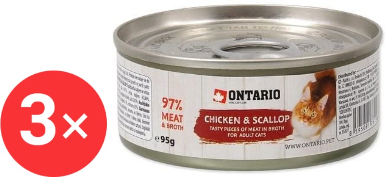 Ontario Konzerva kuracie kúsky s mušľami 3× 95 g