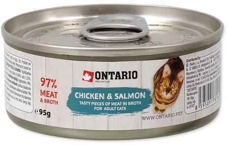 Ontario Konzerva kuracie kúsky s lososom 95 g