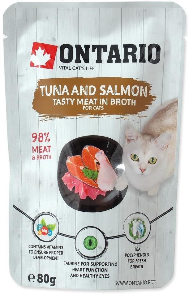 Ontario Vrecko tuniak a losos vo vývare 80 g