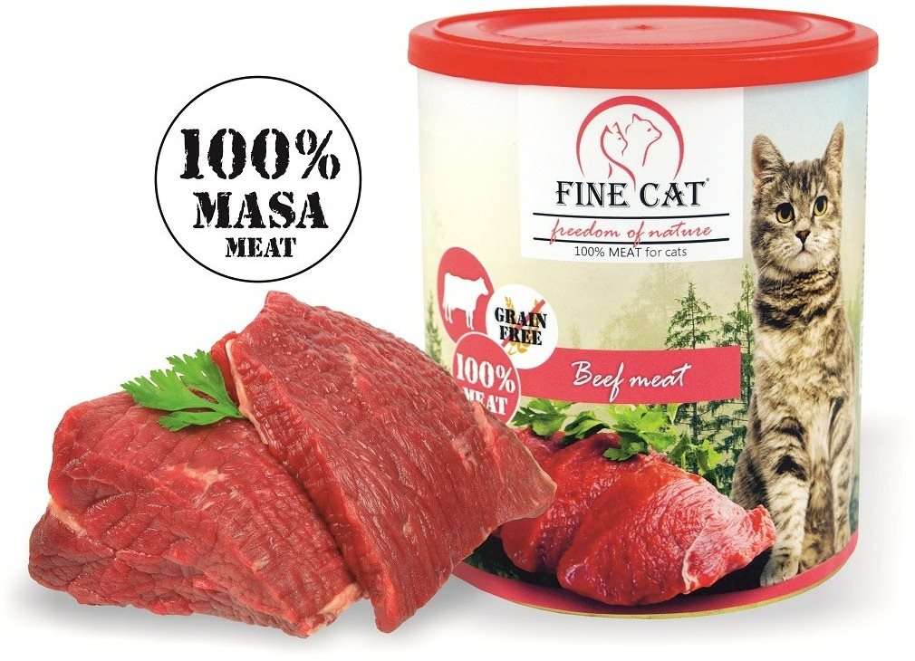 FINE CAT FoN konzerva pre mačky HOVÄDZIA, 100 % mäsa, 800 g
