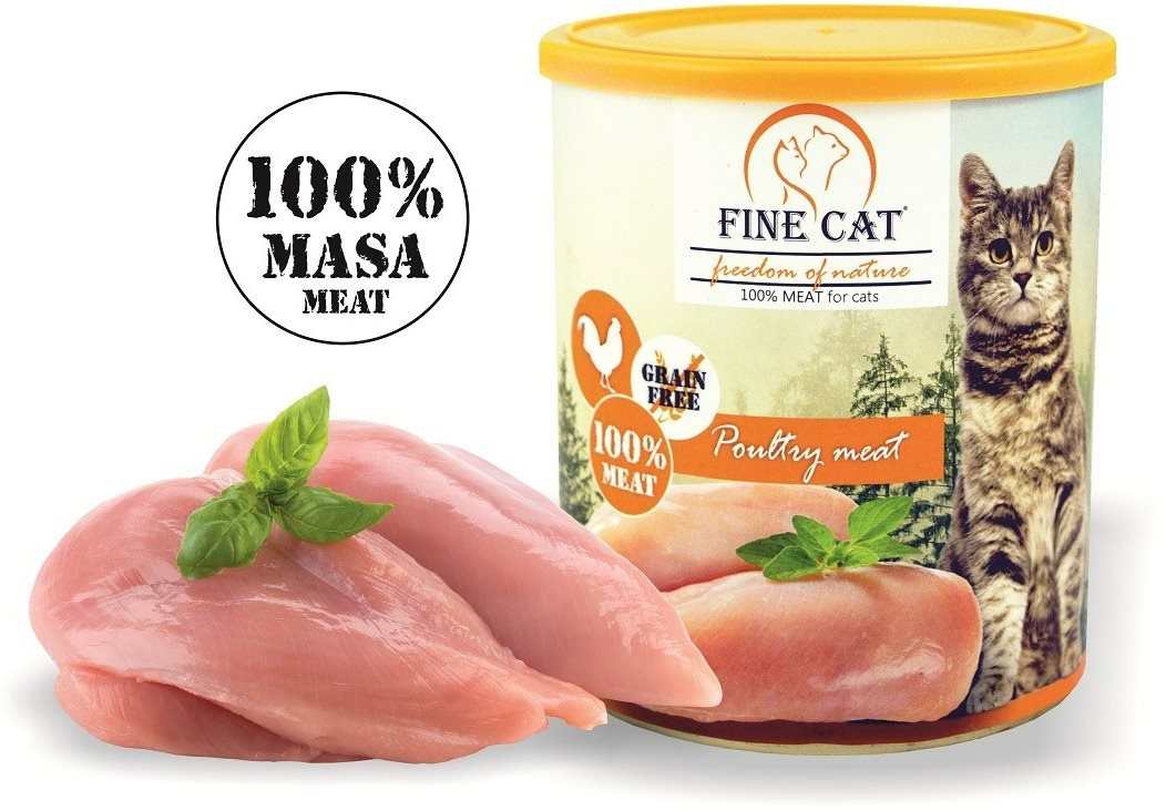 FINE CAT FoN konzerva pre mačky HYDINOVÁ, 100 % mäsa, 800 g