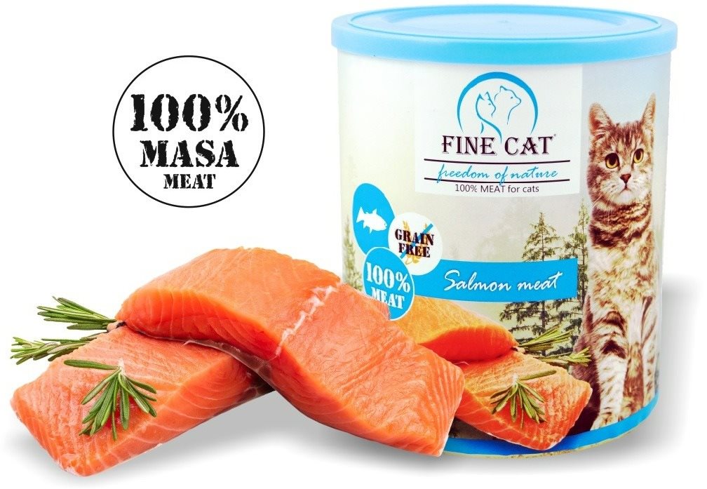 FINE CAT FoN konzerva pre mačky LOSOS, 100 % mäsa, 800 g
