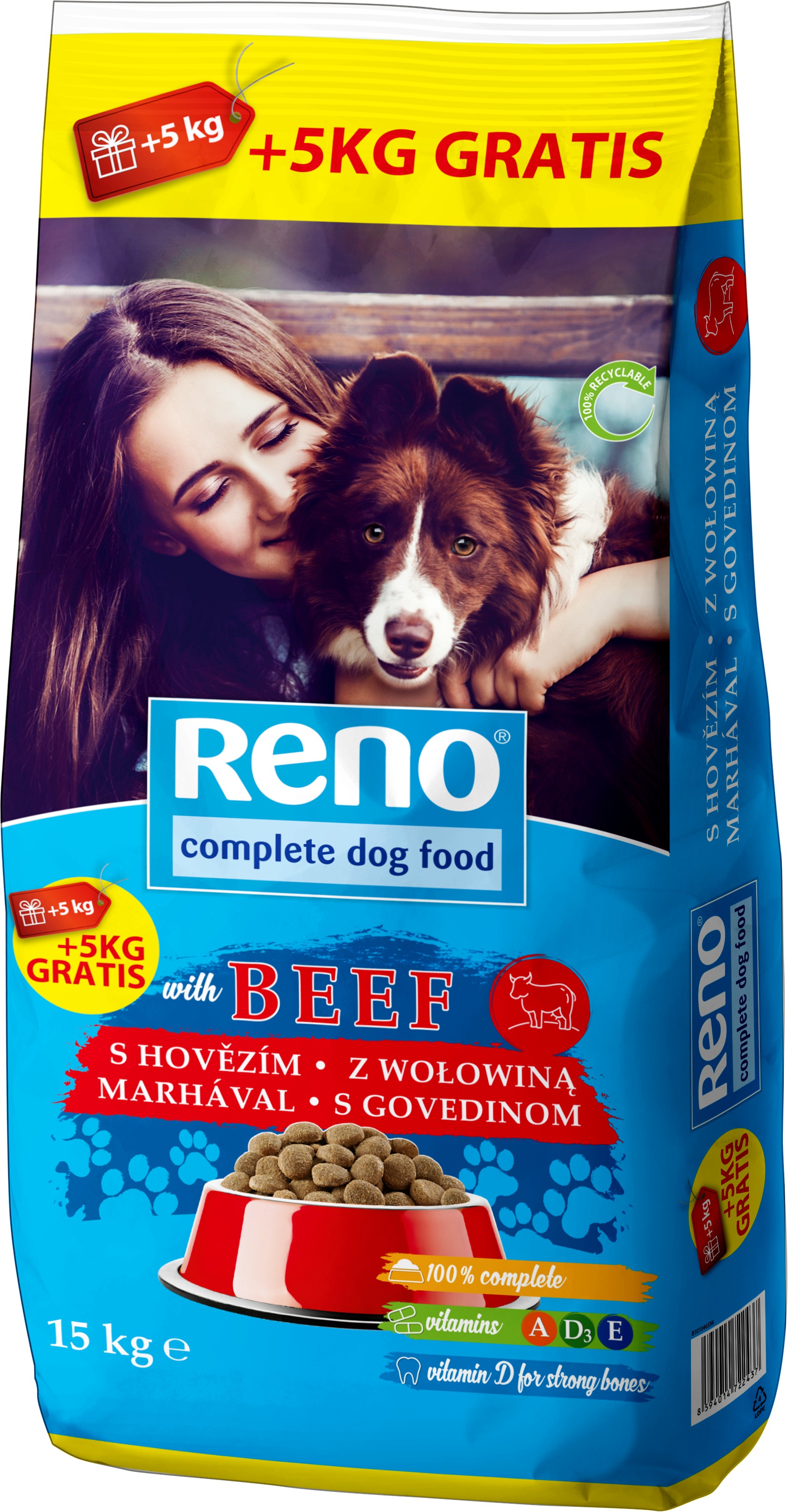 Reno kompletné krmivo pre dospelých psov 15 kg