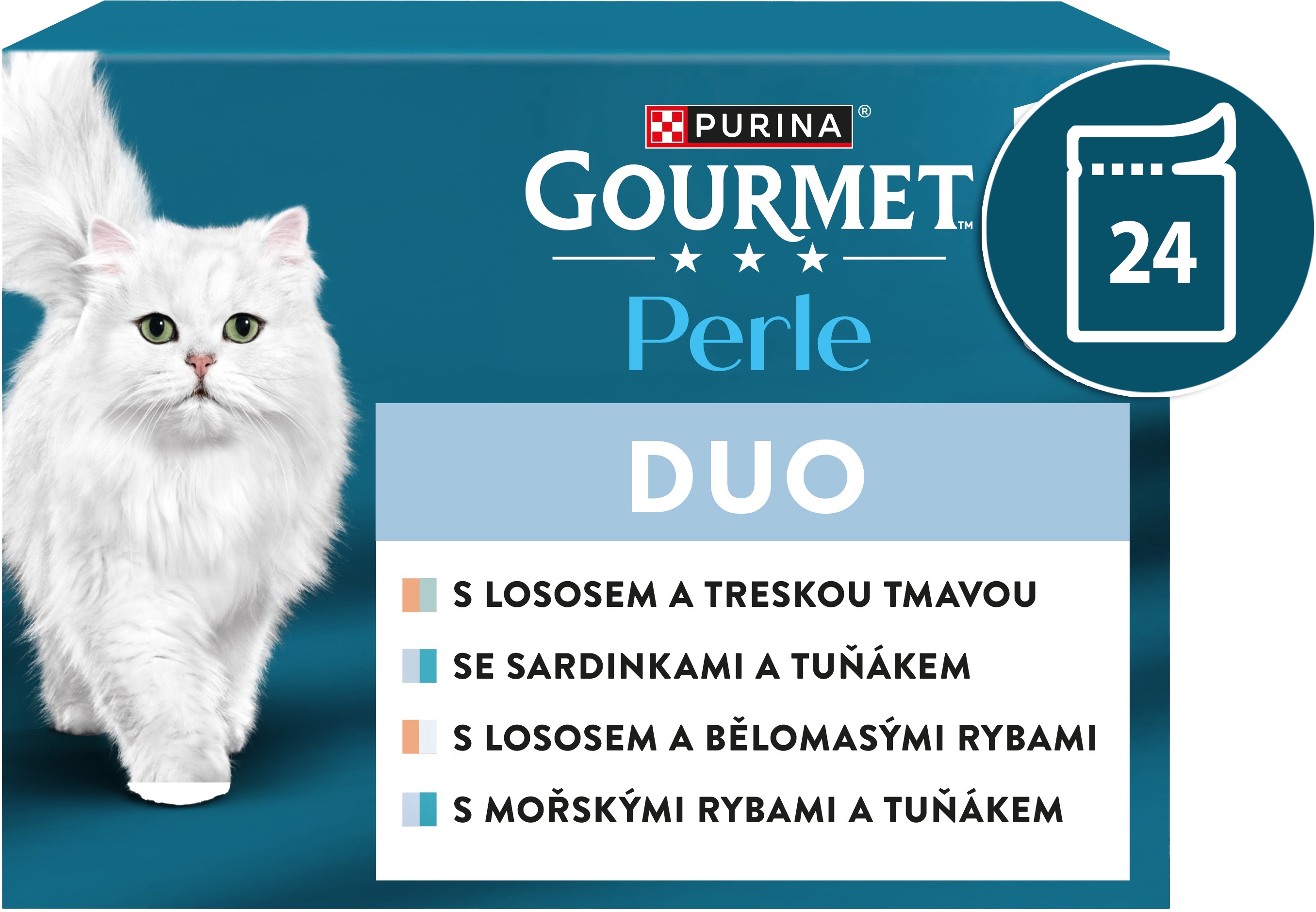 Gourmet Perle kapsičky losos, treska, tuniak, sardinky, ryby v šťave 12×85 g 2 ks