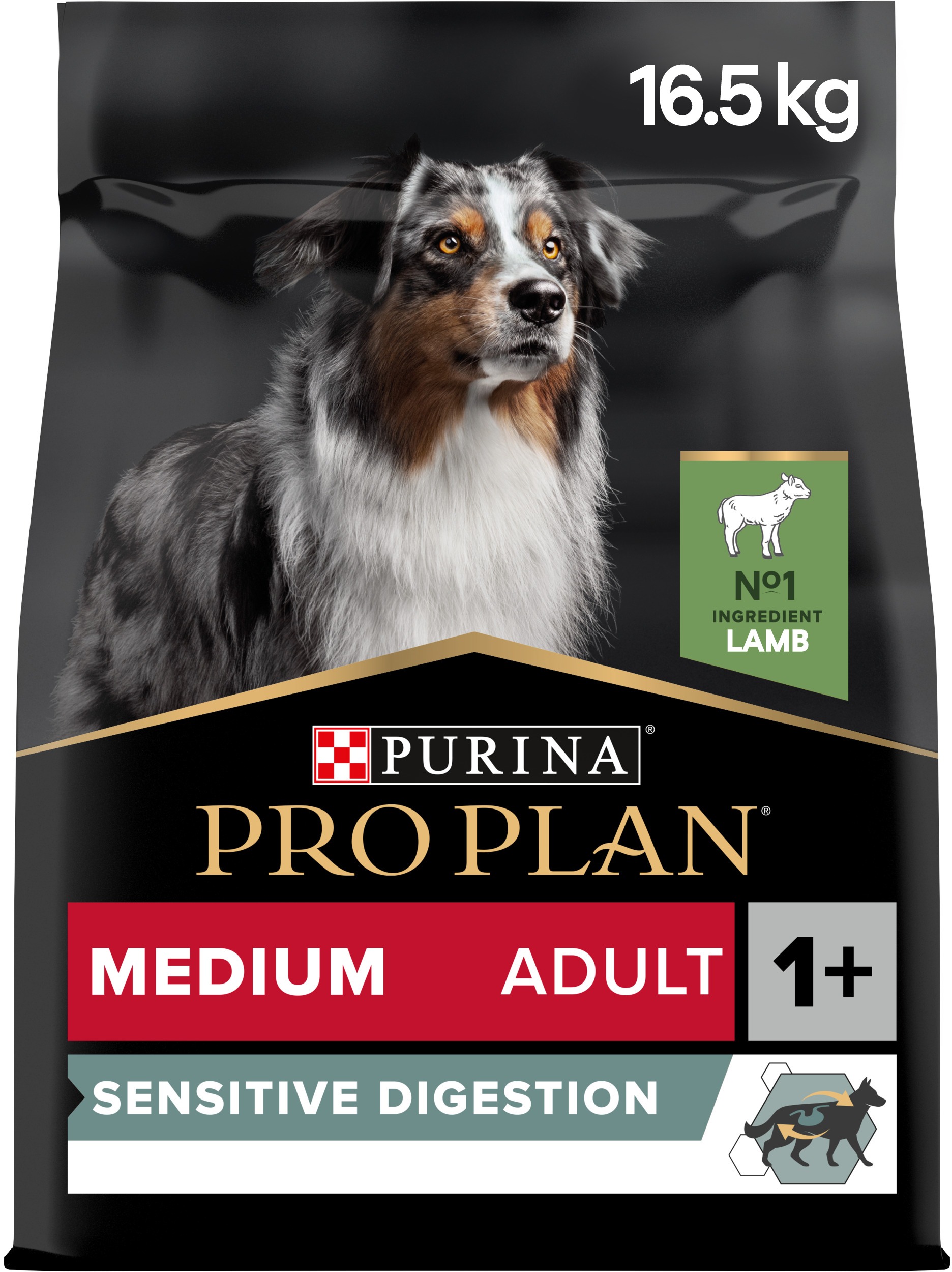 PRO PLAN Medium Adult Sensitive Digestion granuly pre psov jahňacie 14 kg + 2,5 kg