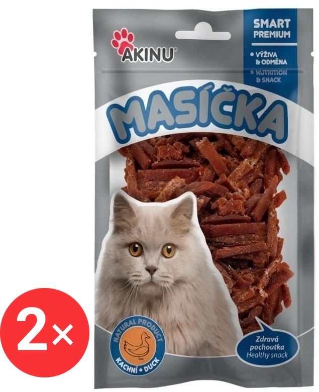 Akinu Kačacie rezančeky pre mačky 2× 50 g