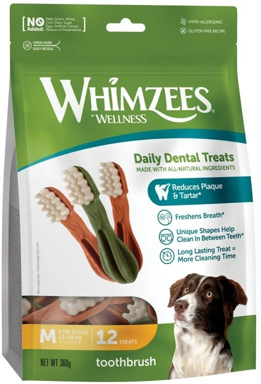 Whimzees Dental zubná kefka pre psa M 30 g, 12 ks v balení