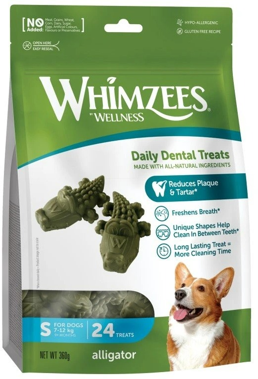 Whimzees Dental aligátor S 15 g, 24 ks