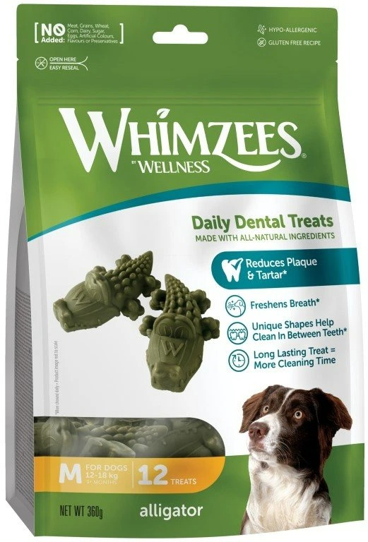 Whimzees Dental aligátor M 30 g, 12 ks