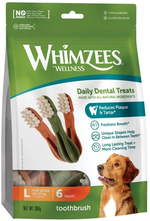 Whimzees Dental zubná kefka pre psa L 60 g, 6 ks