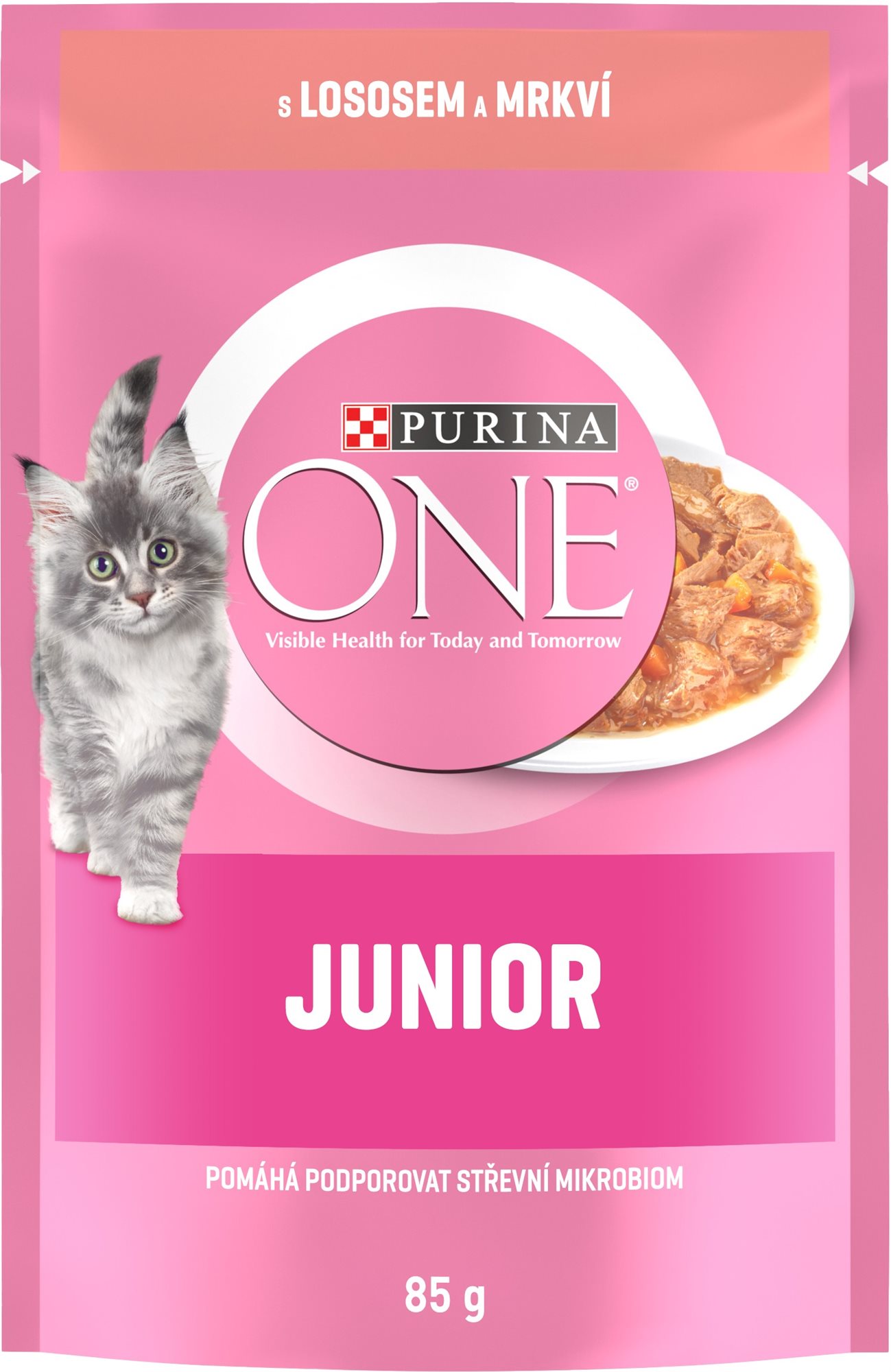 Purina ONE Junior mini filetky s lososom a mrkvou v šťave 85 g
