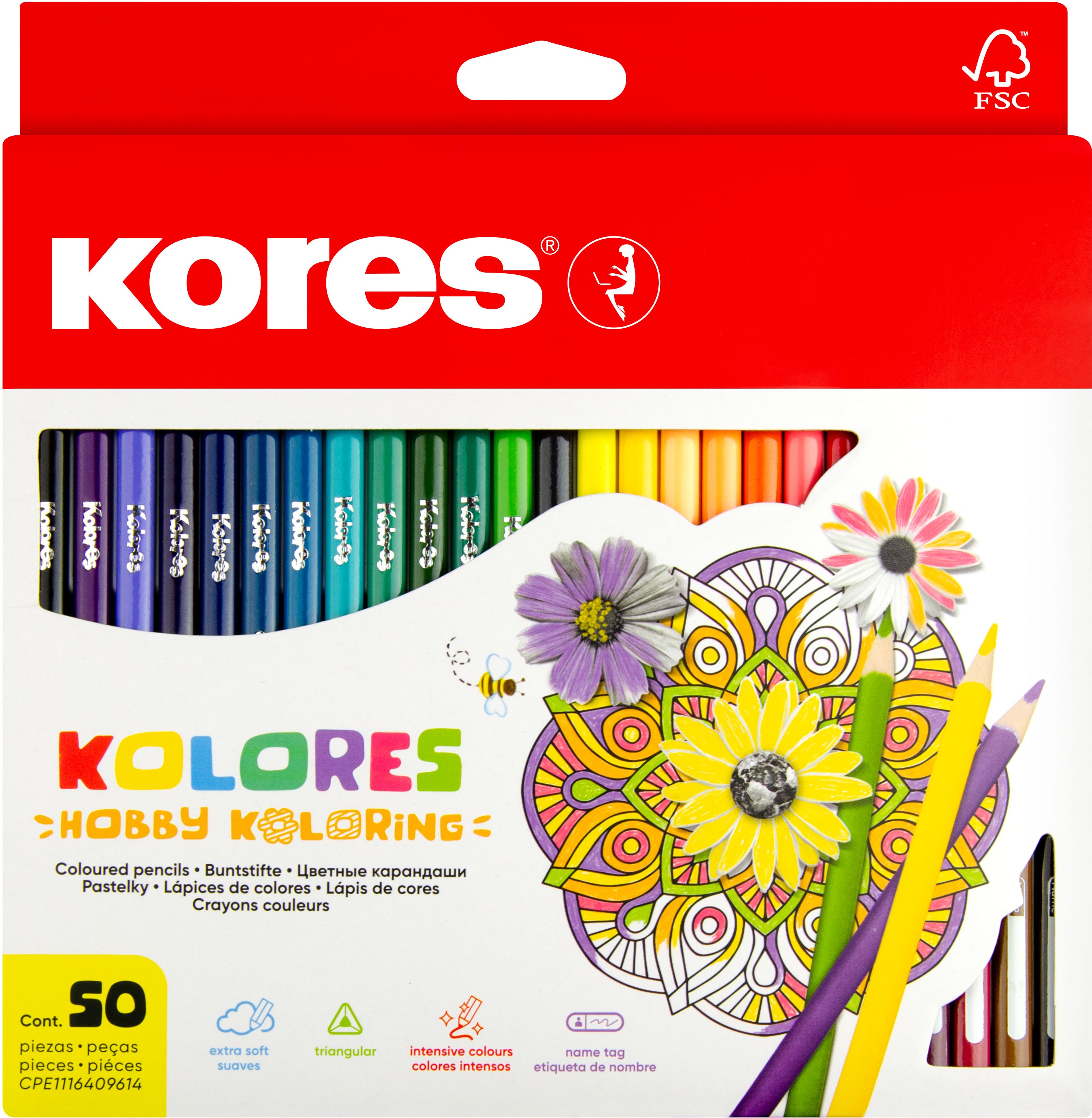 KORES KOLORES Mandalas pre antistresové omaľovanky 50 farieb