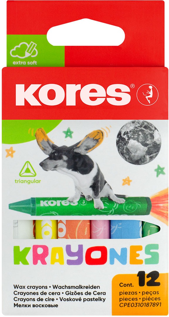 KORES KRAYONES trojhranné 12 farieb
