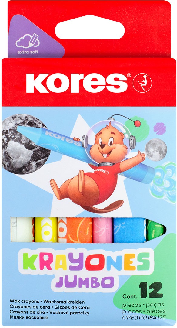 KORES KRAYONES JUMBO trojhranné 12 farieb