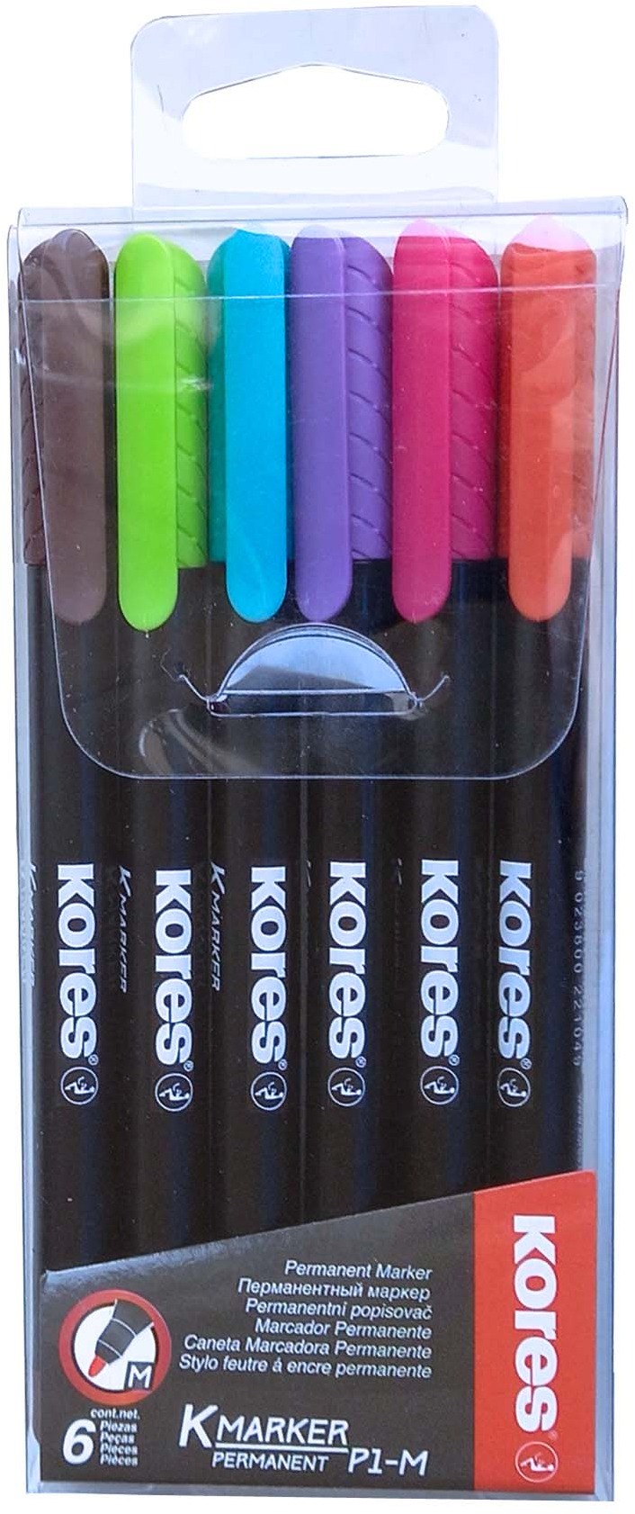 KORES K-MARKER permanentný na CD, tenký – sada 6 farieb