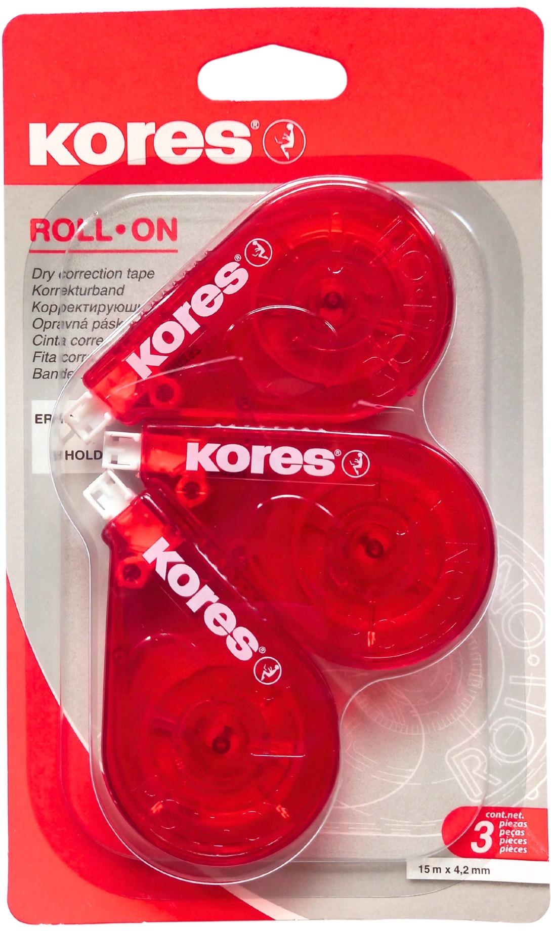 KORES Roll on 15 m × 4,2 mm – balenie 3 ks