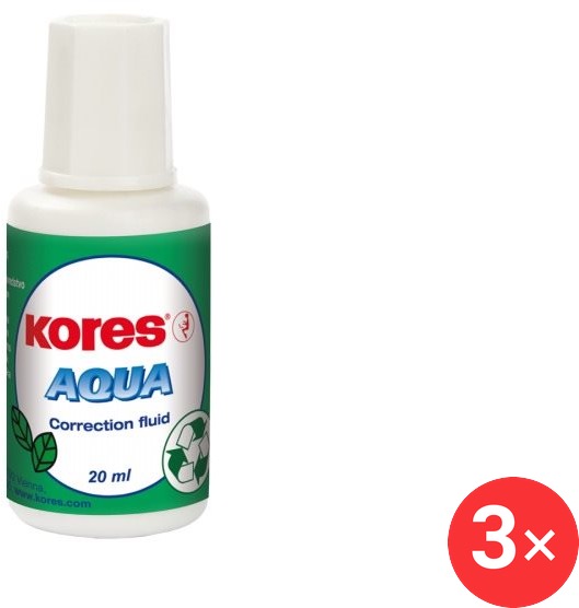 KORES Opravný lak Aqua 20 ml - balení 3 ks