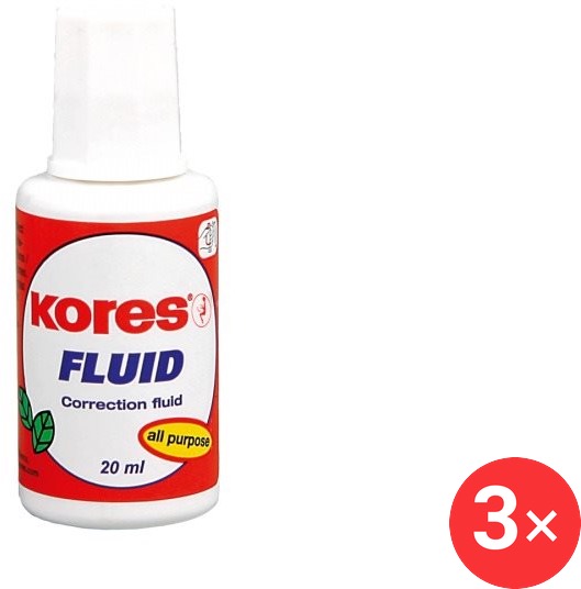 KORES Opravný lak Fluid 20 ml - balení 3 ks
