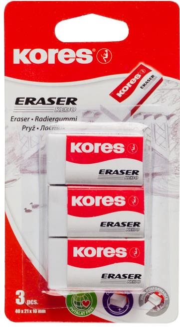 KORES KE30 40 × 21 × 10 mm, biela – balenie 3 ks
