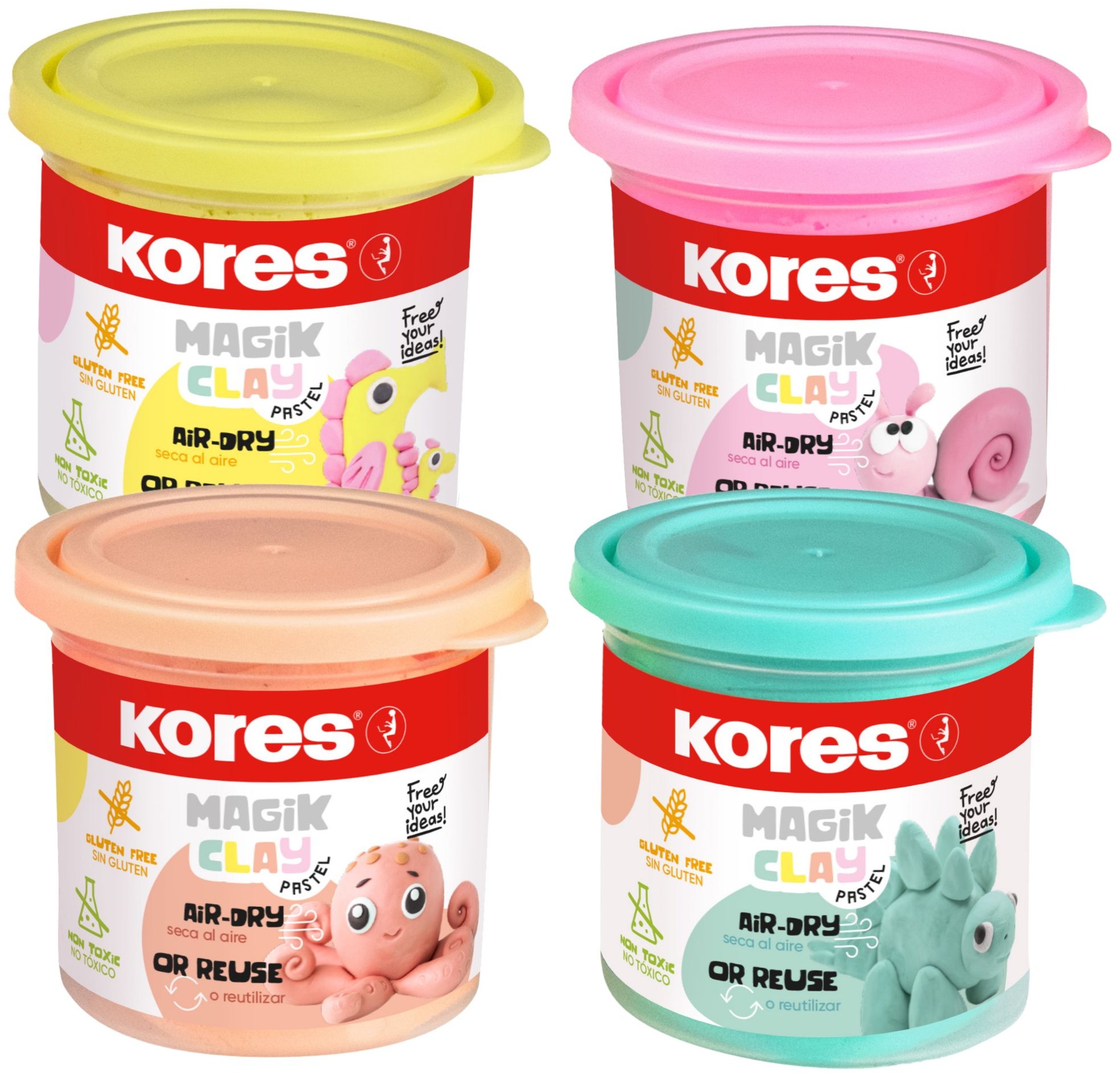 KORES MAGIK CLAY PASTEL, 4x 40 g