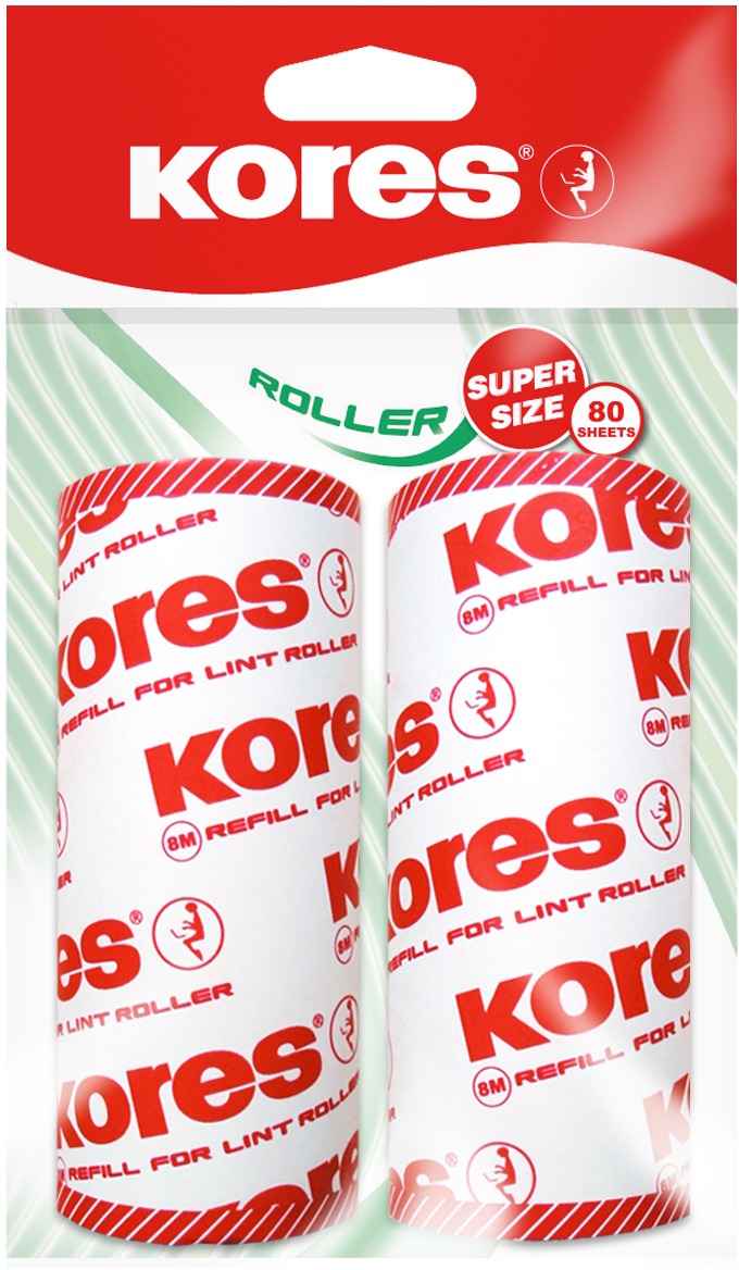 KORES náhradný odchlpovací valček – balenie 2 ks (2× 80 lístkov)