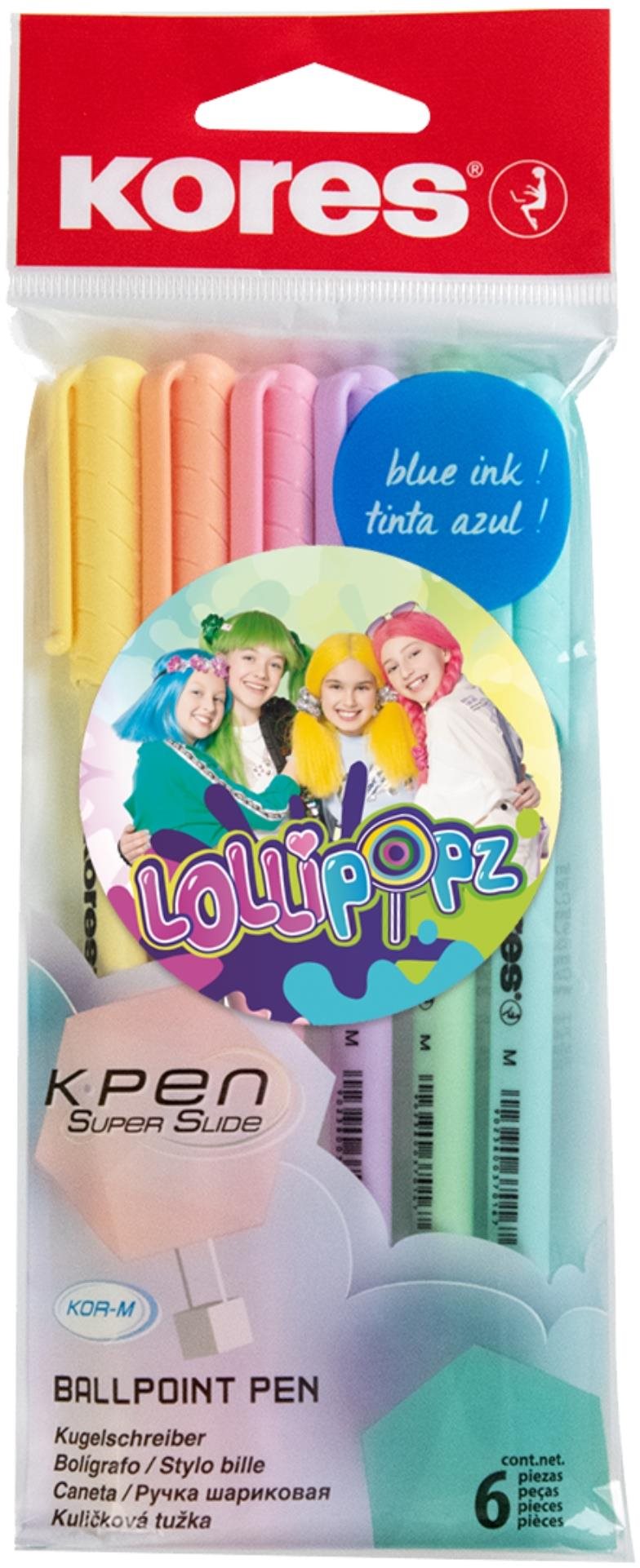 KORES K0 Pen Pastel LOLLIPOPZ, M-1 mm – súprava 6 ks