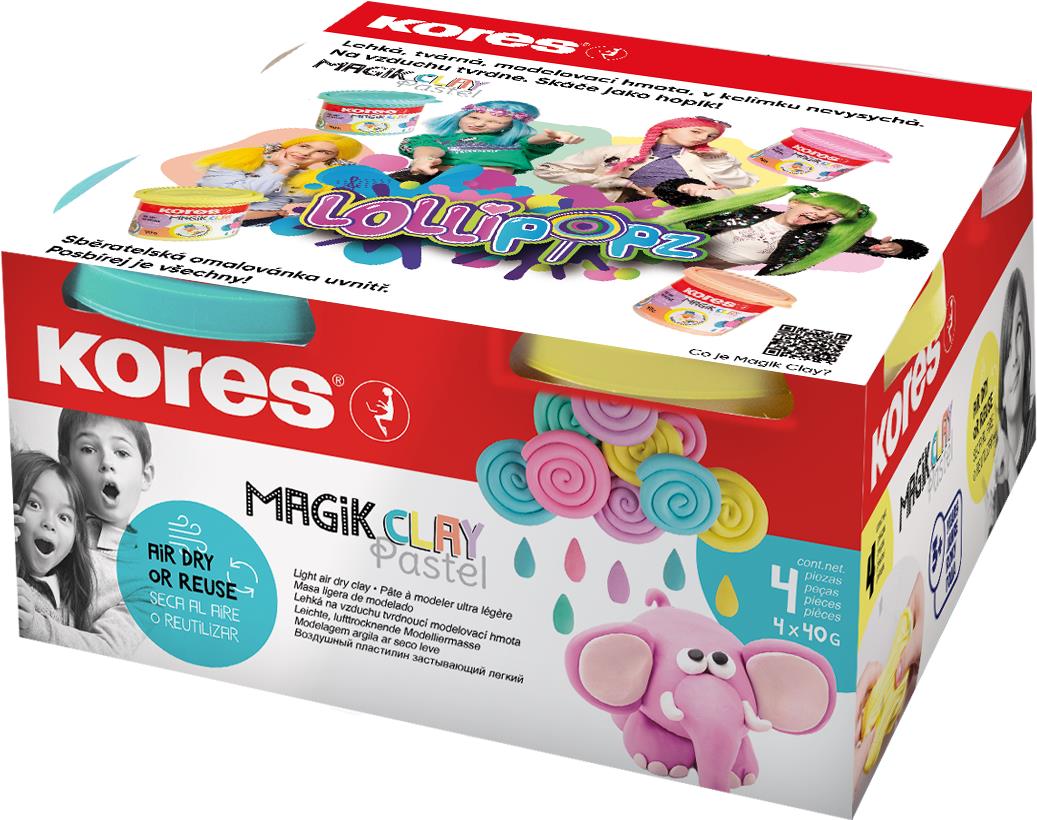 KORES Magik Clay Pastel LOLLIPOPZ, 4× 40 g