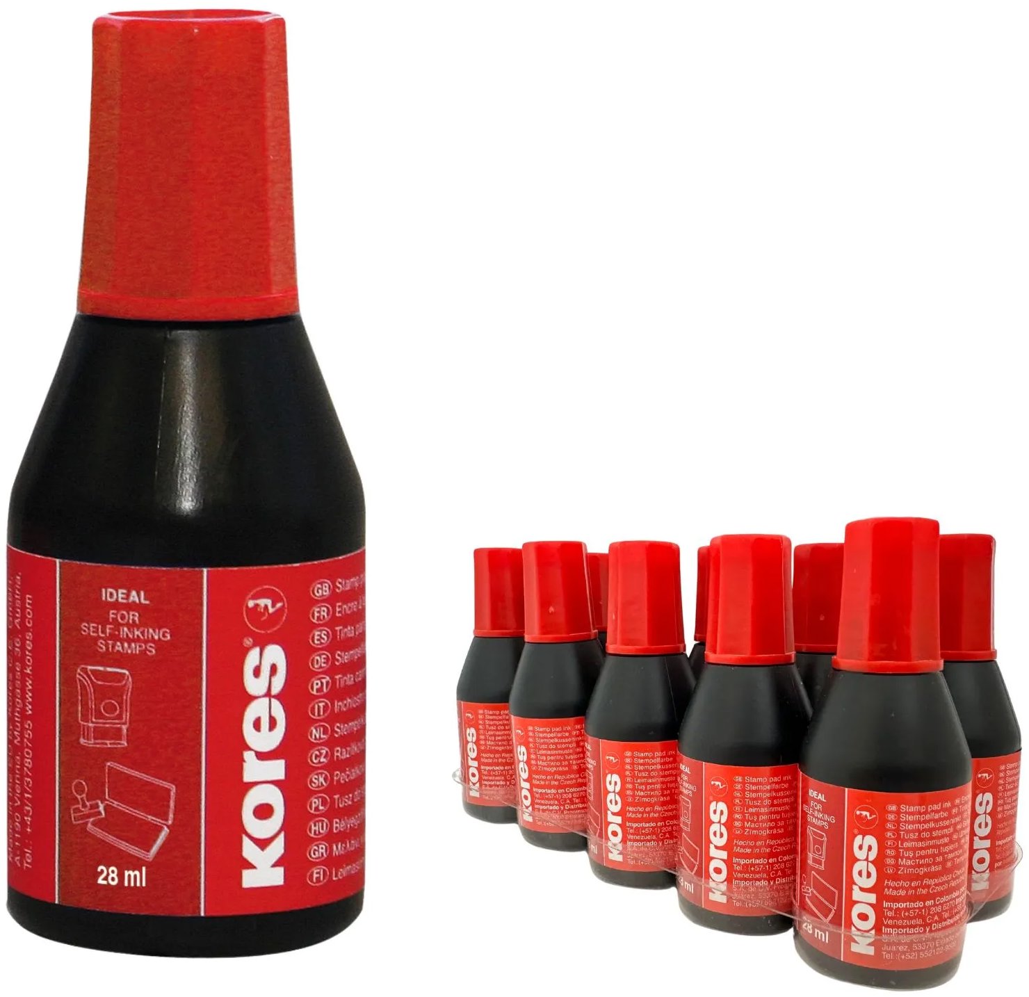 KORES 28 ml červená – balenie 10 ks