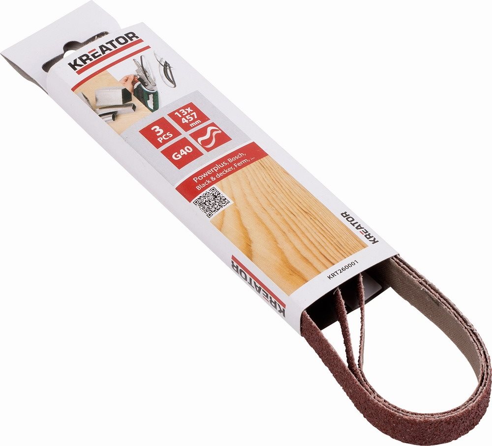 Kreator KRT260001 Sada brúsnych pásov G40/13 × 457 mm, 3 ks