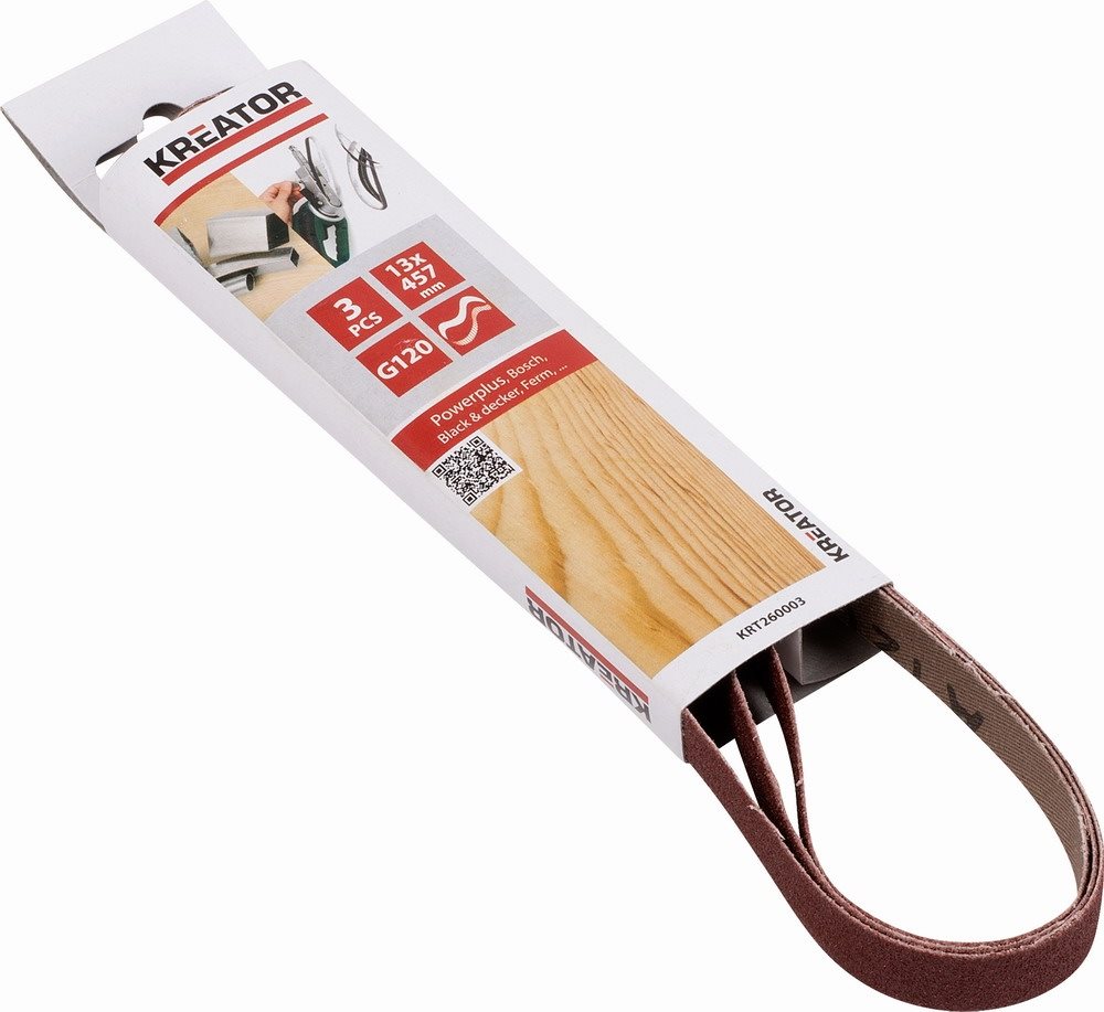 Kreator KRT260003 Sada brúsnych pásov G120/13×457 mm, 3 ks