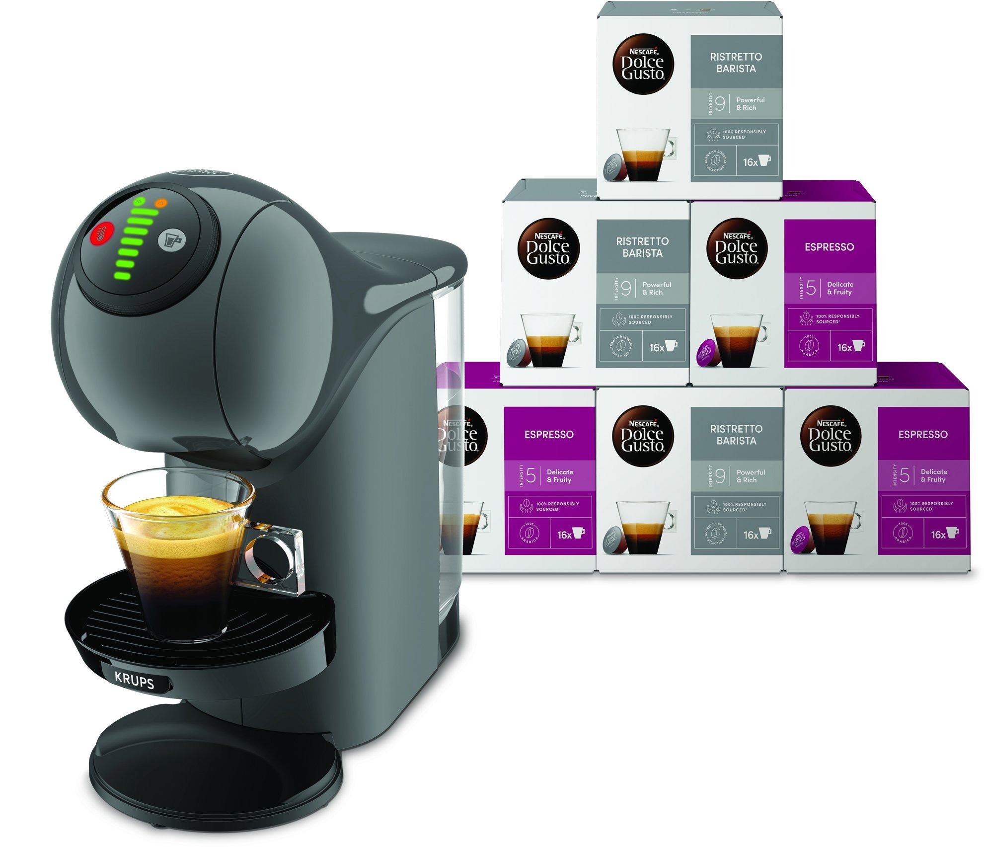 Krups KP243B10CE Nescafé Dolce Gusto Genio S Darčeková sada s 96 kapsulami