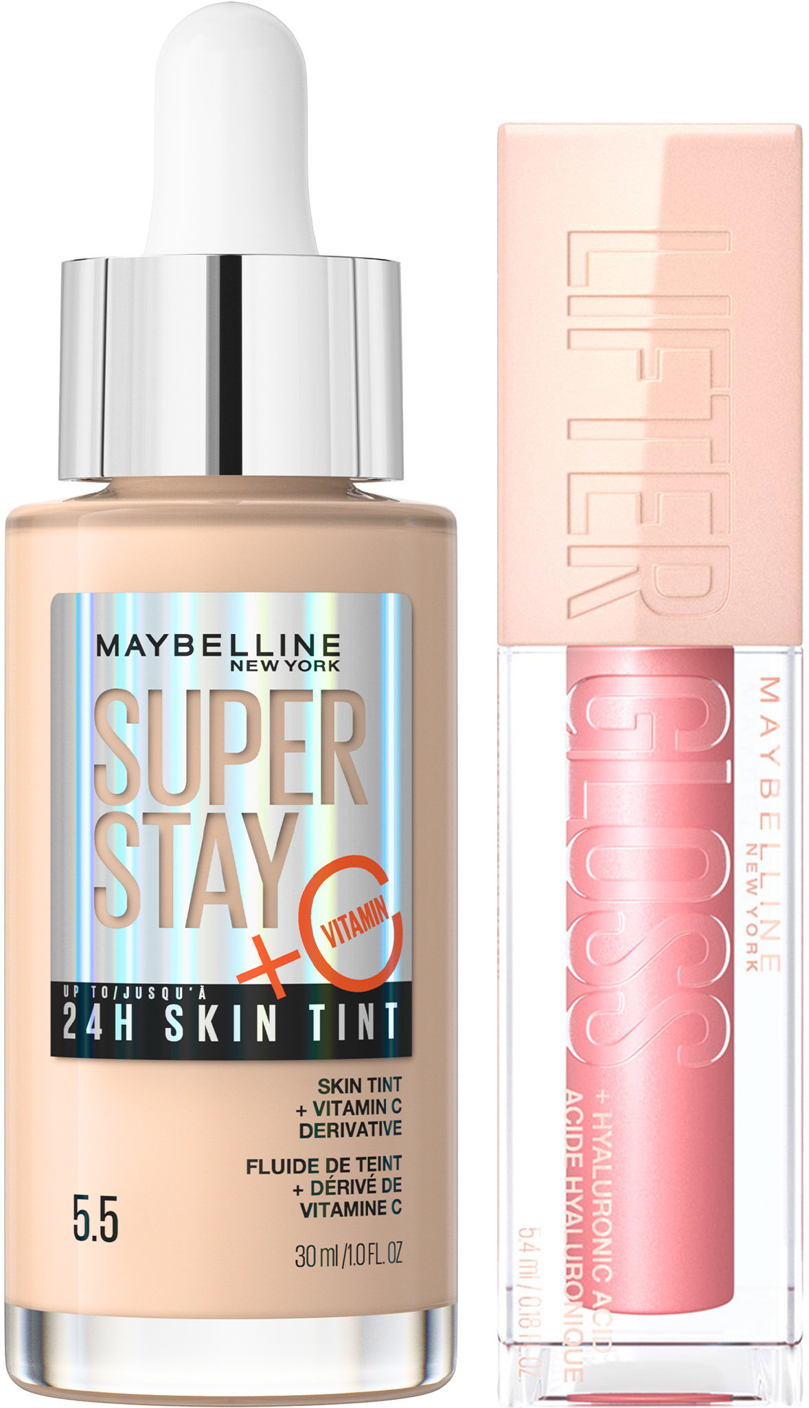 MAYBELLINE NEW YORK Super Stay Vitamín C Skin Tint 5.5 30 ml + Lifter Gloss 04 Silk 5,4 ml