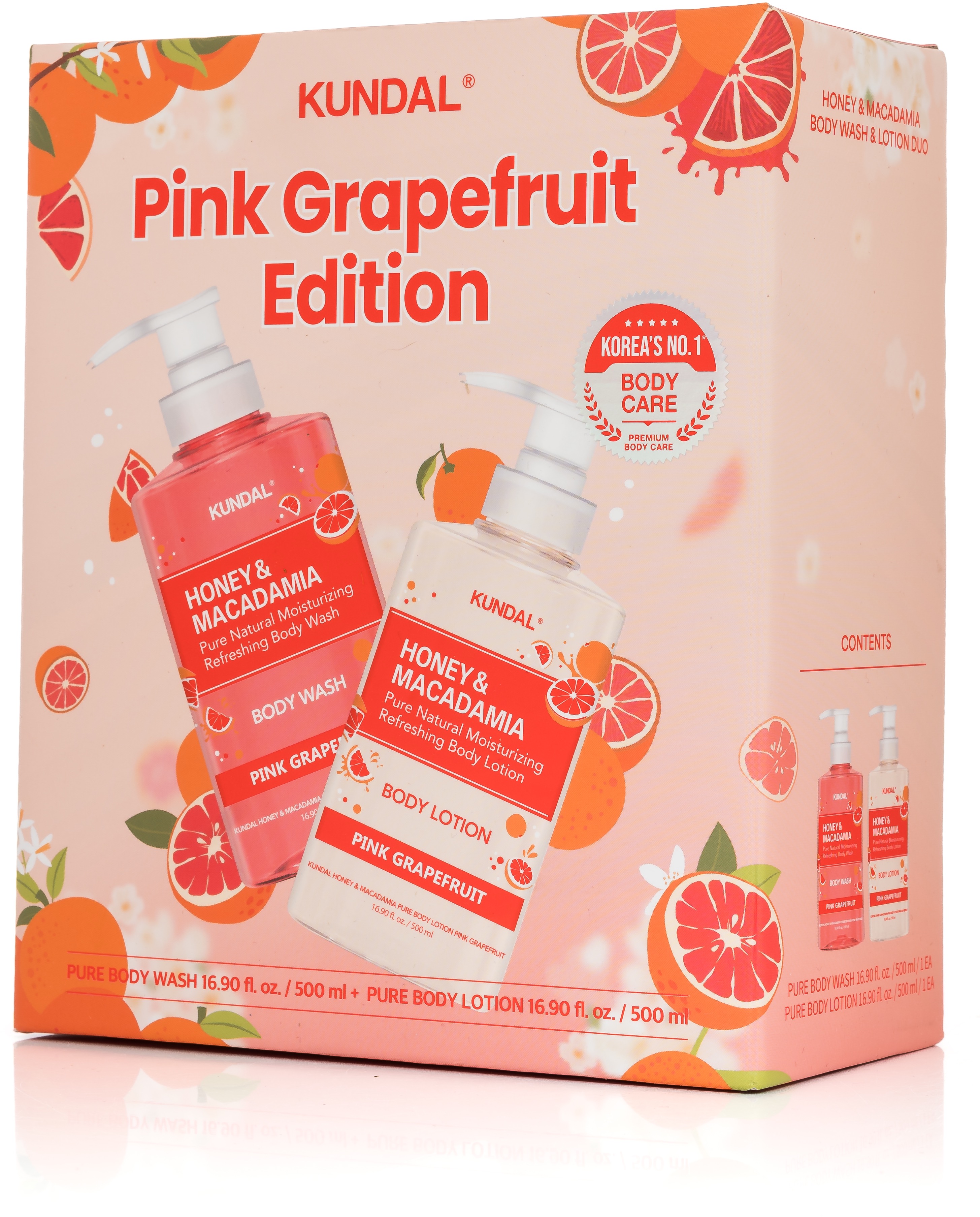 KUNDAL Honey & Macadamia Pink Grapefruit Set 1000 ml
