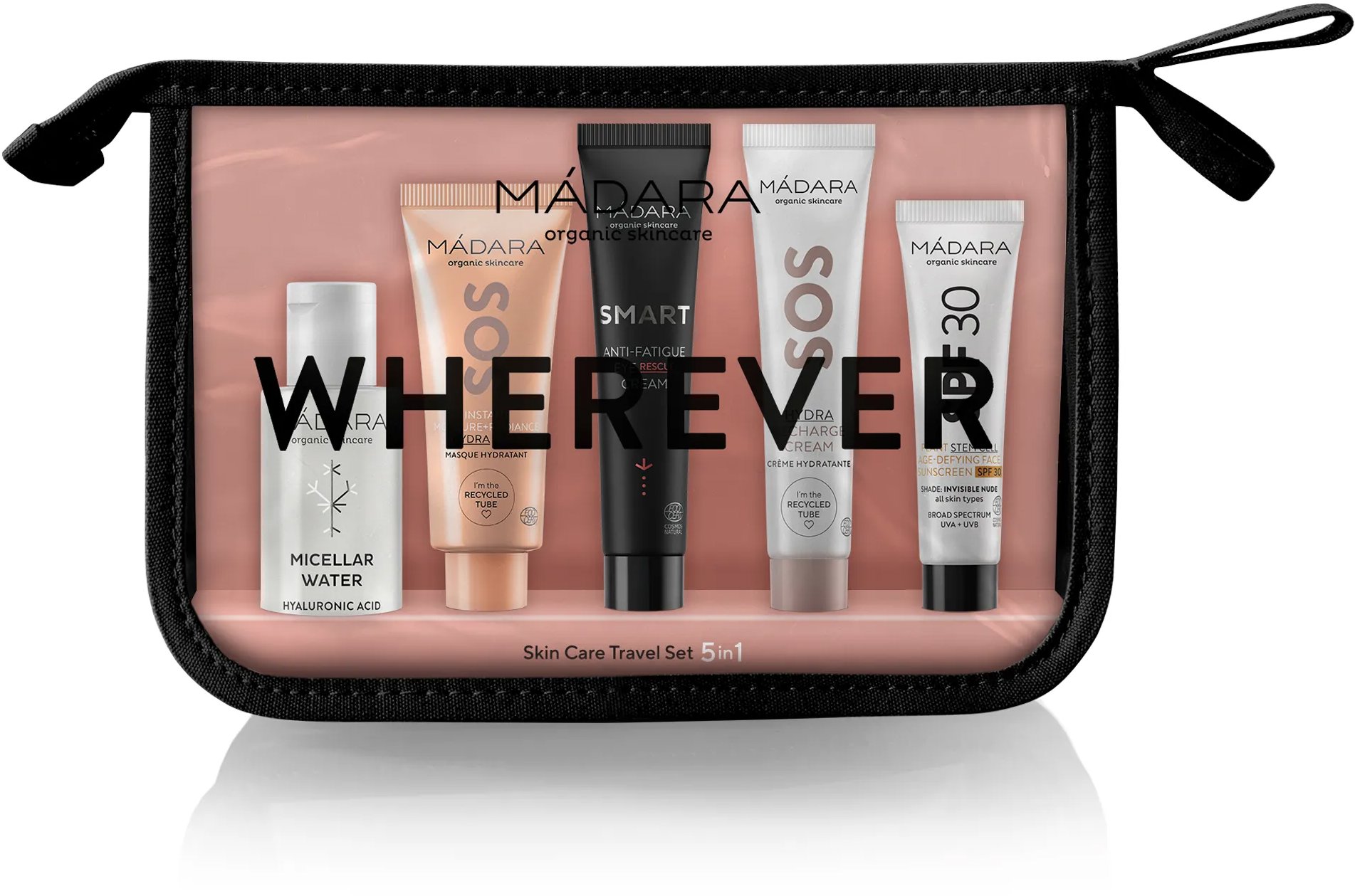 MÁDARA Wherever Cestovná beauty sada 5 v 1 97 ml