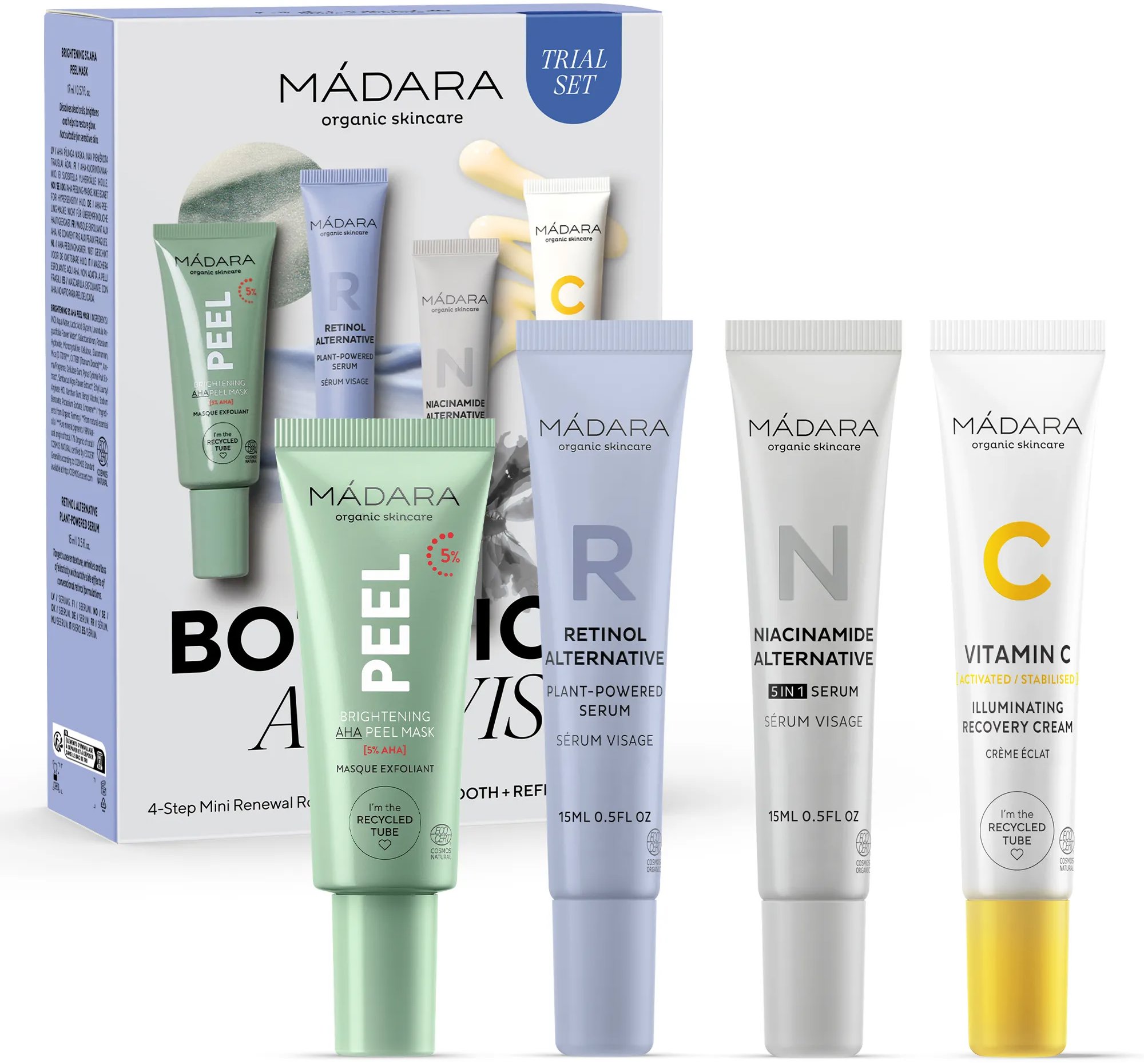 MÁDARA Botanic Activist 4-kroková mini sada na obnovu pleti 62 ml