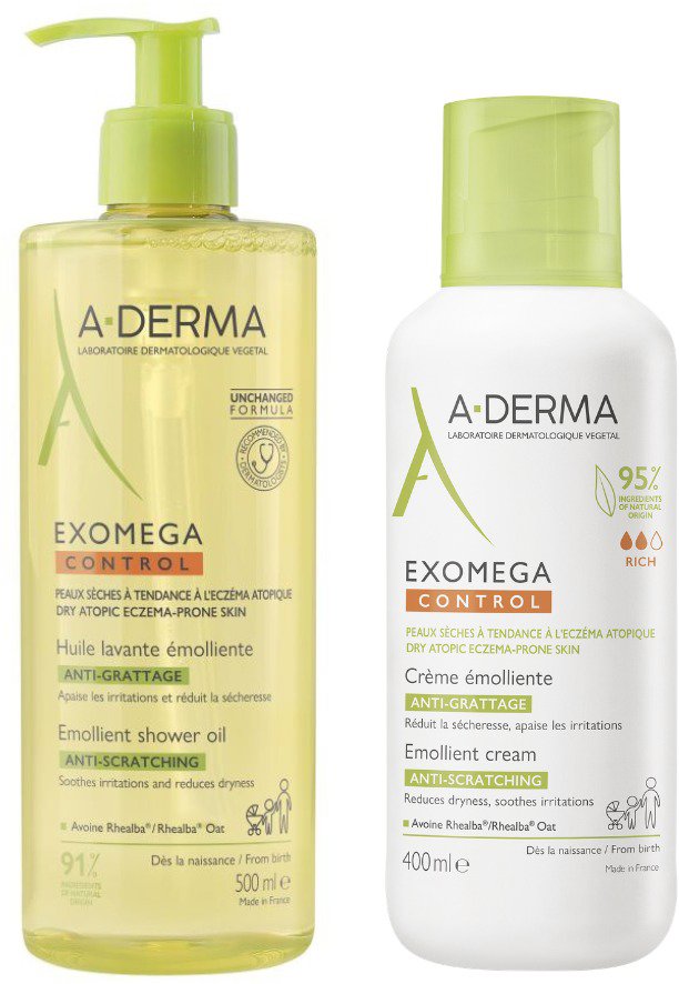 A-DERMA Exomega Control Starostlivosť o pokožku so sklonom k atopii Set 900 ml