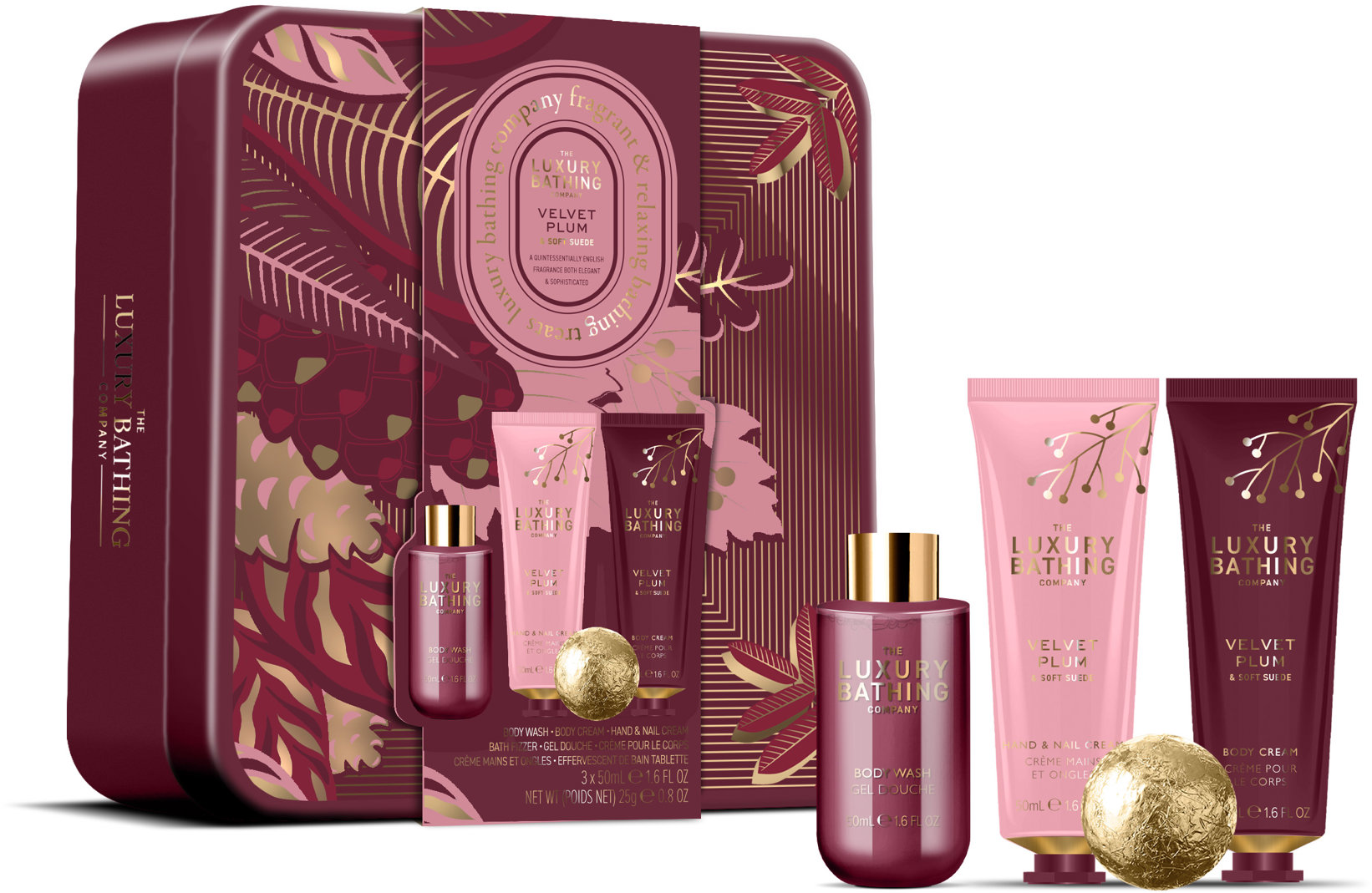 GRACE COLE Velvet Plum & Soft Suede v plechovej dóze 150 ml